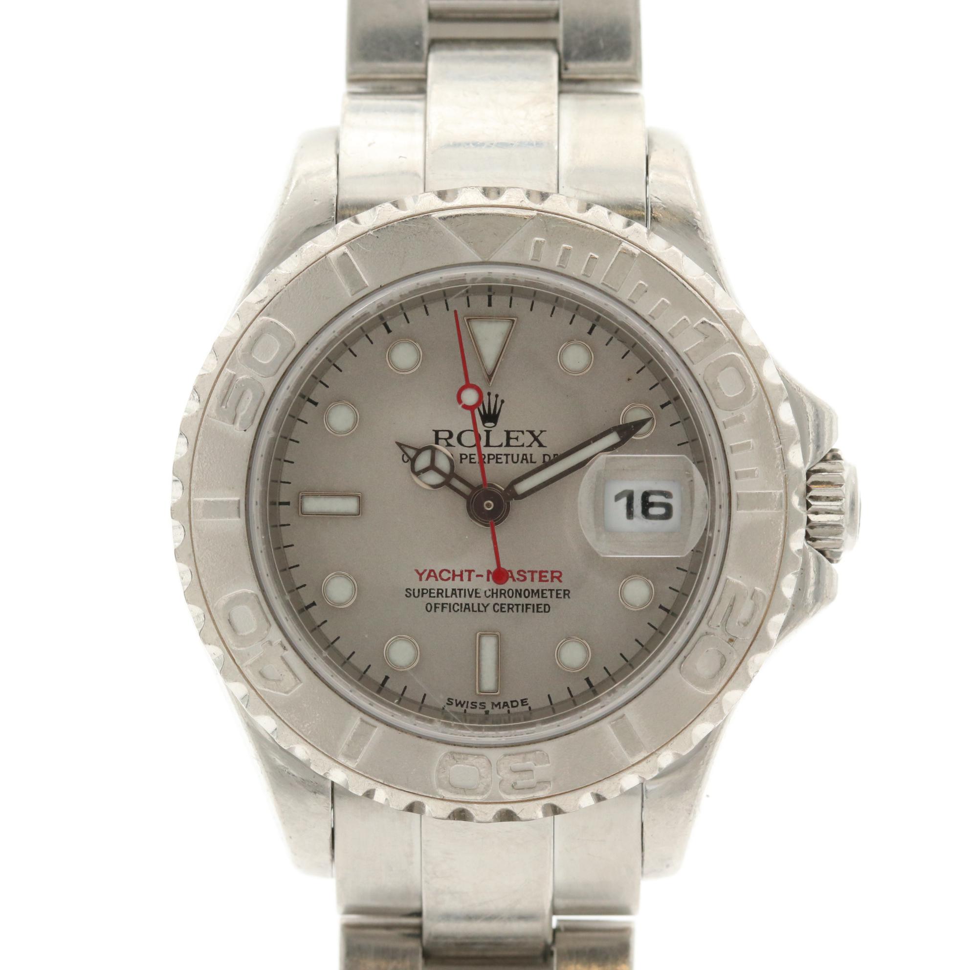 Rolex Platinum and Stainless Steel 1999 Yacht-Master Watch