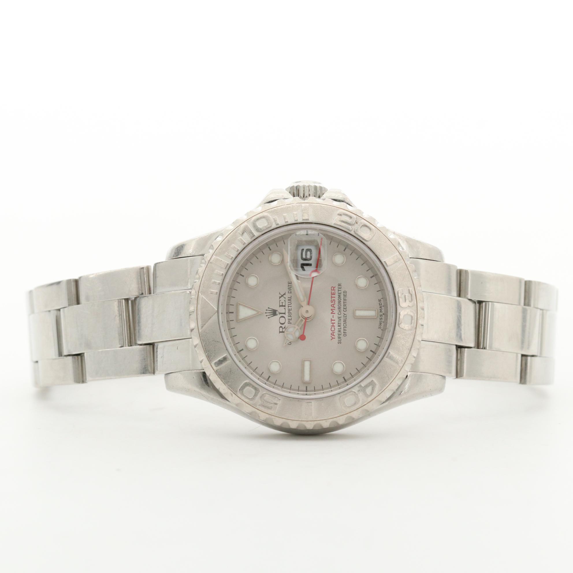Rolex Platinum and Stainless Steel 1999 Yacht-Master Watch