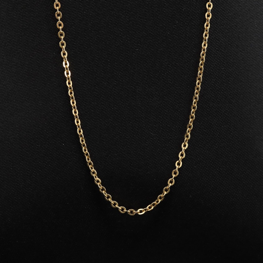 18K Yellow Gold Cable Chain Necklace