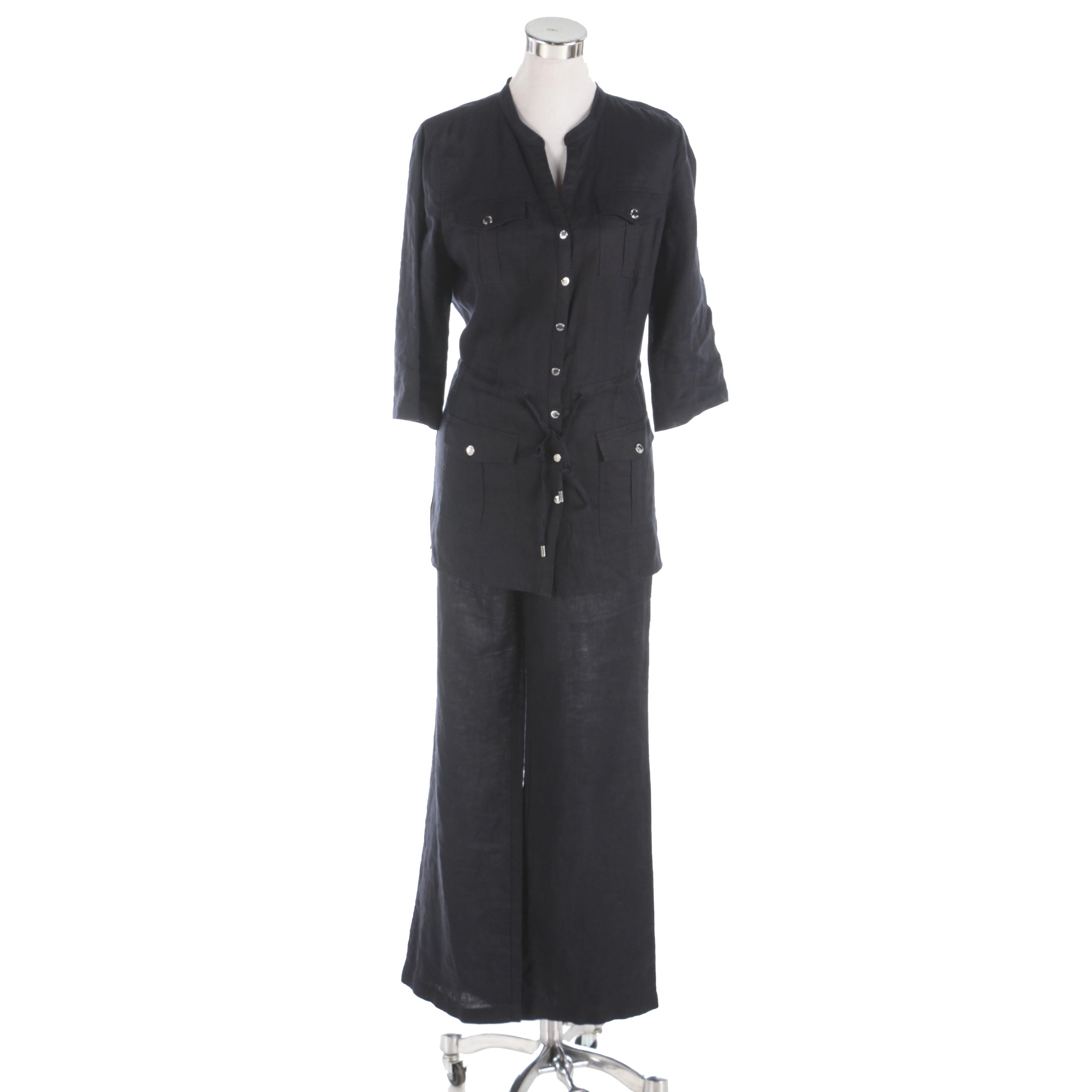 MICHAEL Michael Kors Safari Inspired Navy Linen Pant Set