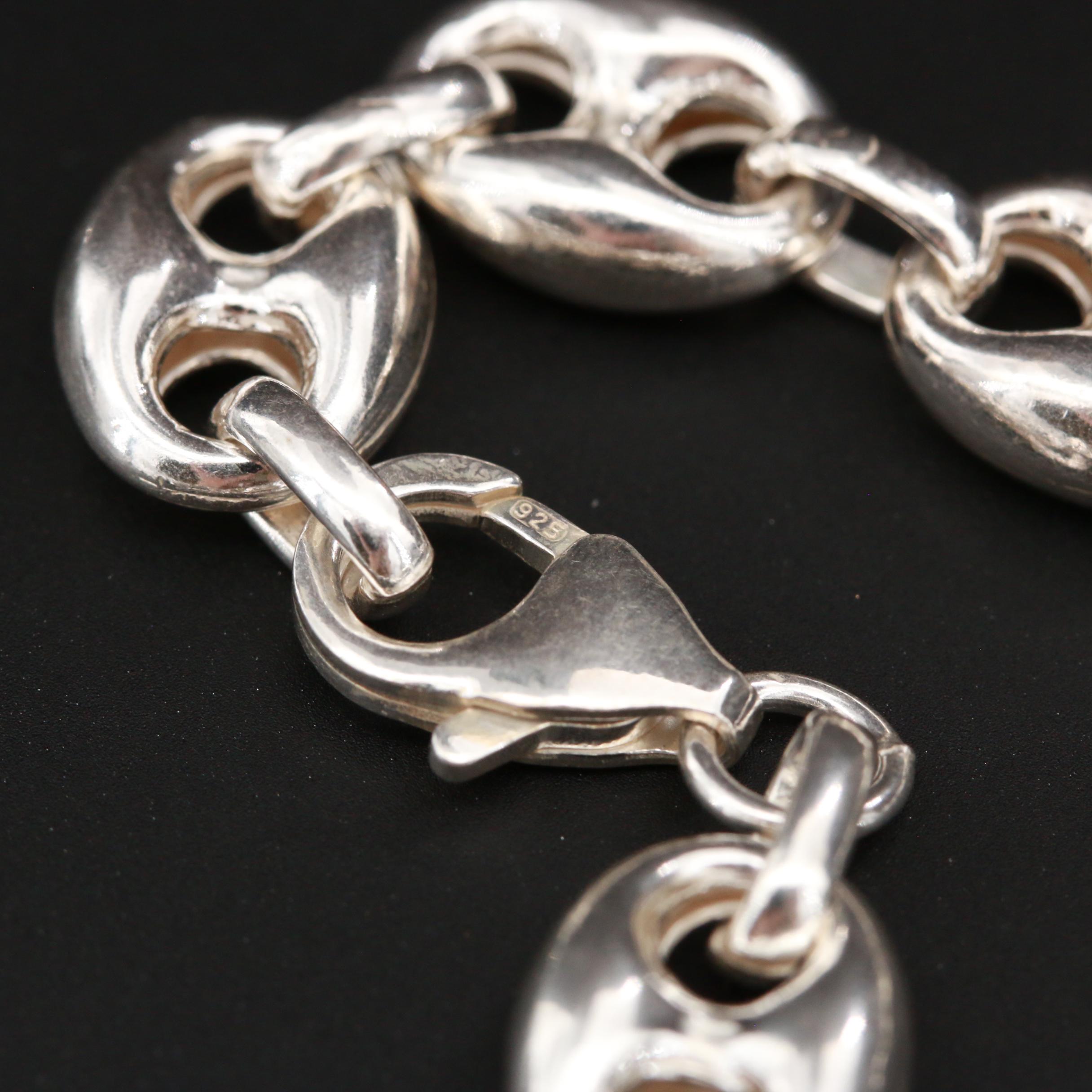 Sterling Silver Anchor Chain Necklace