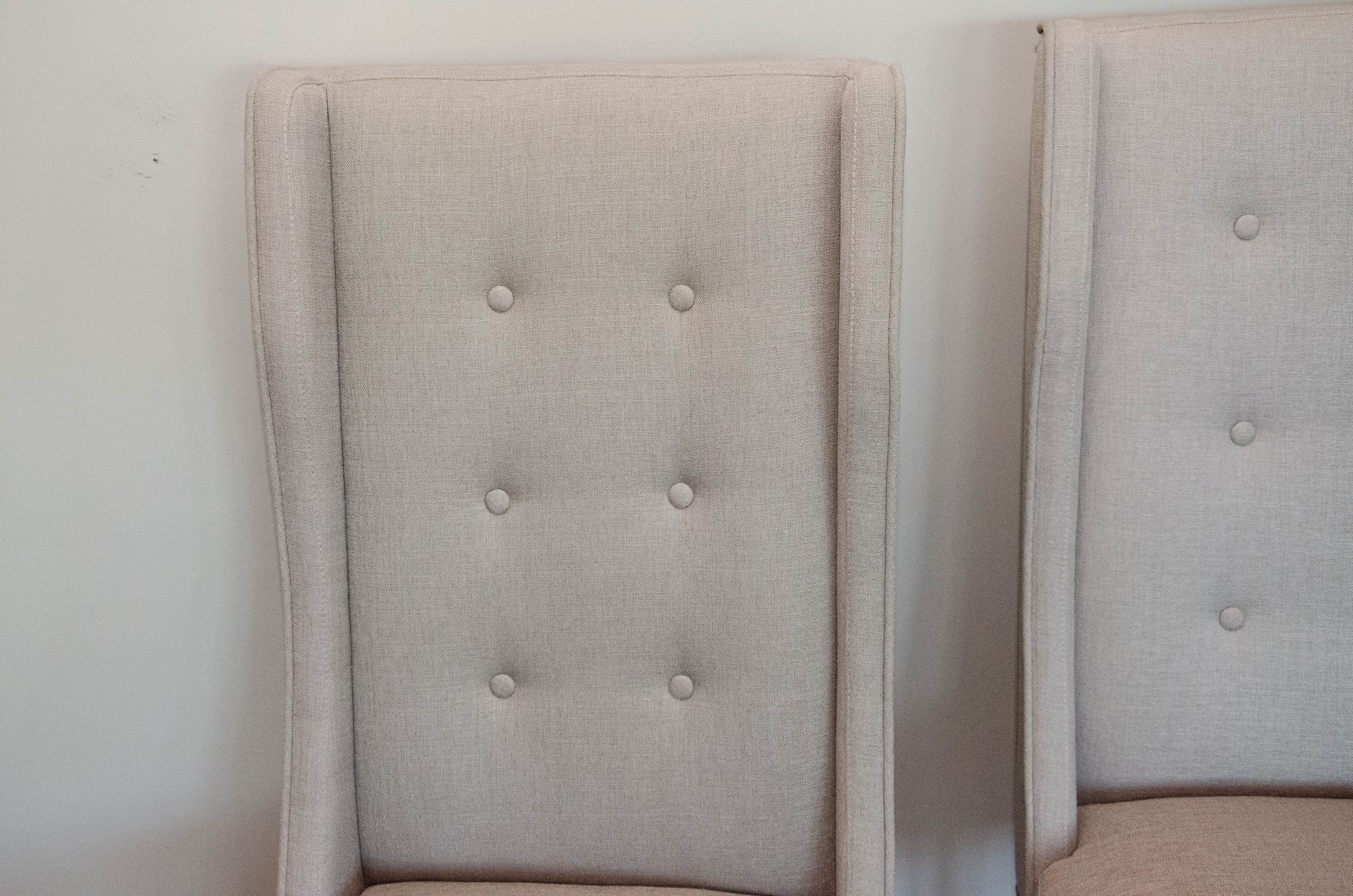 High Back Button-Tufted Upholstered Dining Chairs
