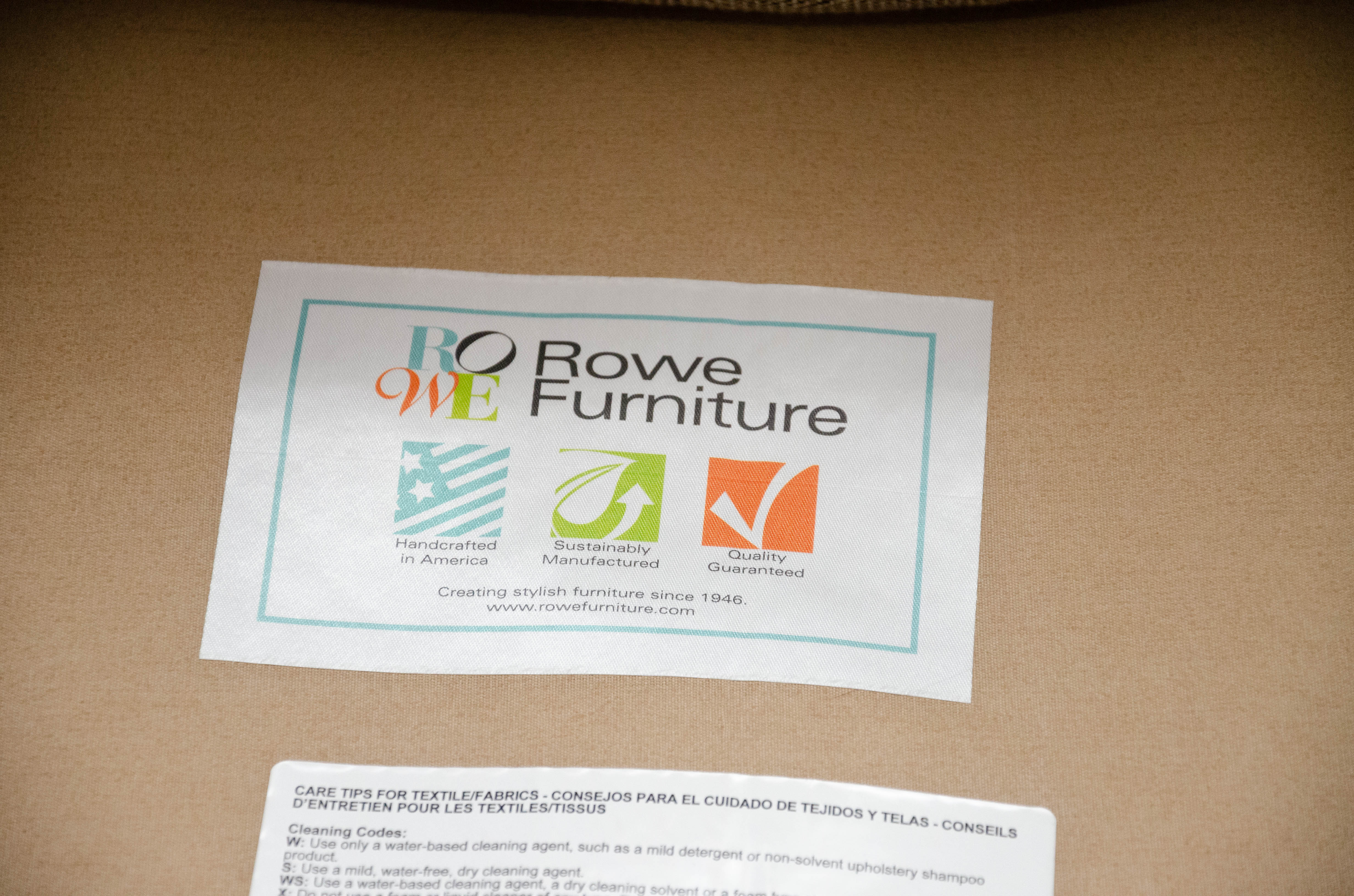 Pair of Rowe Furniture Upholstered Armchairs with Decorative Pillows