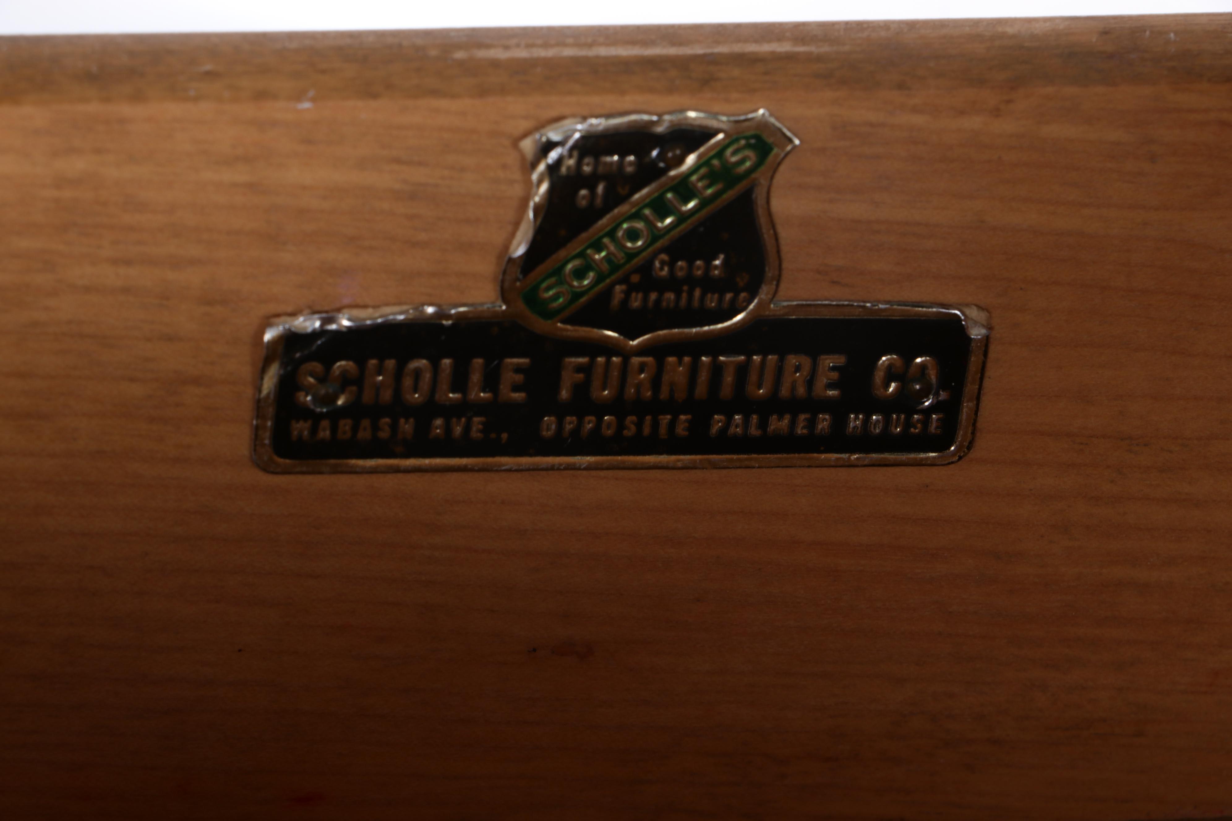 Leo Jiranek for Heywood-Wakefield, Art Deco "Airflow" Vanity Plus Swivel Stool