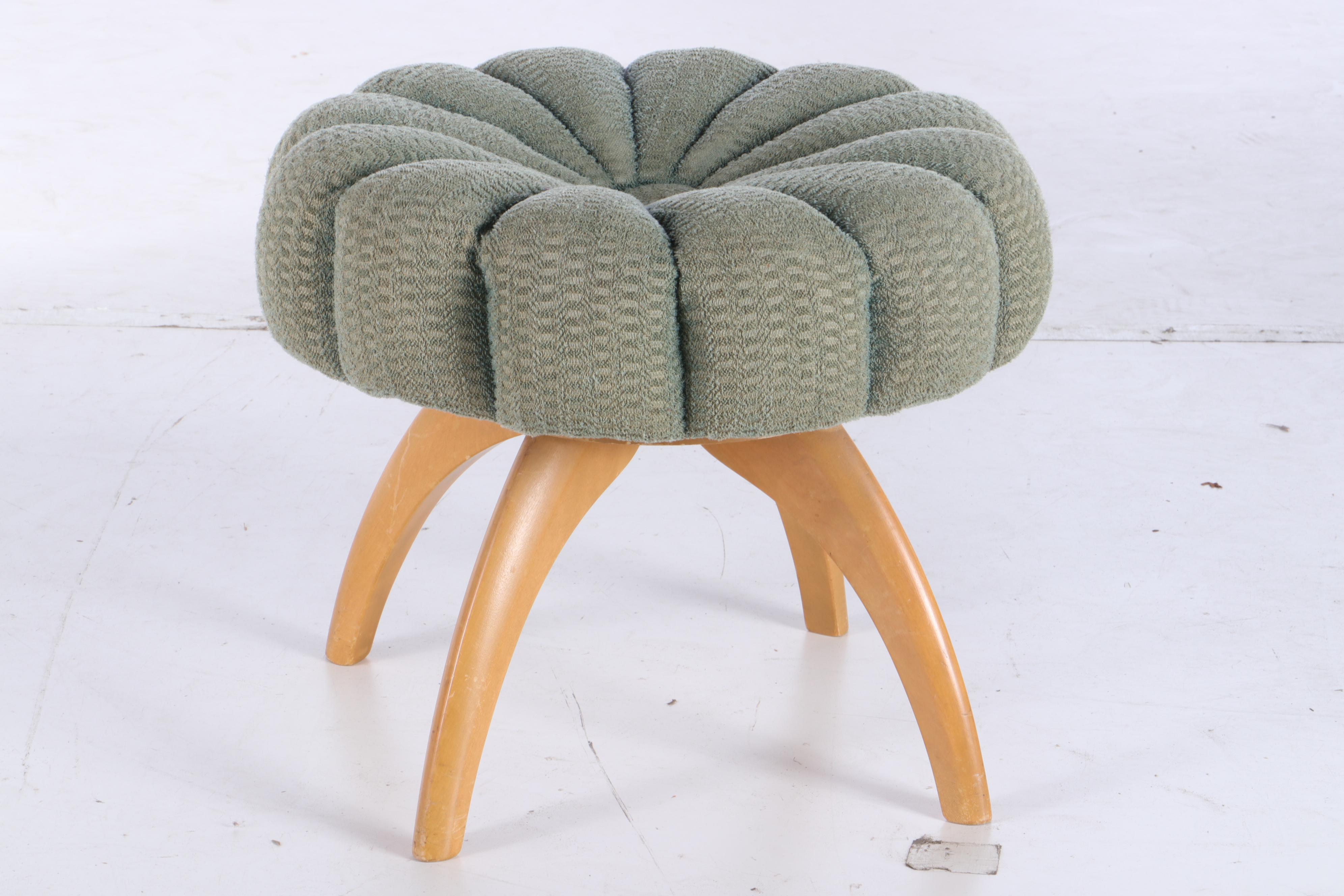 Leo Jiranek for Heywood-Wakefield, Art Deco "Airflow" Vanity Plus Swivel Stool