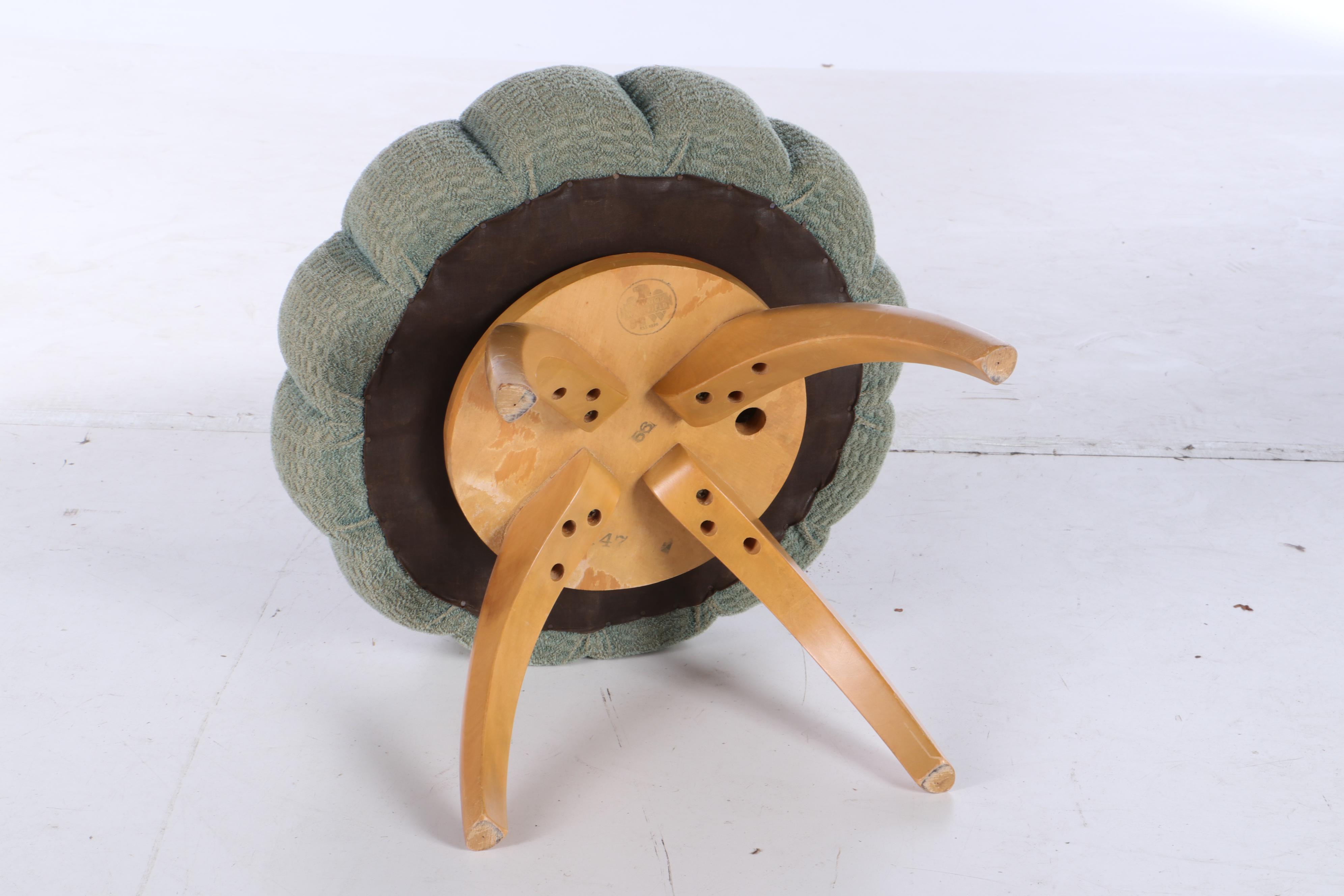 Leo Jiranek for Heywood-Wakefield, Art Deco "Airflow" Vanity Plus Swivel Stool