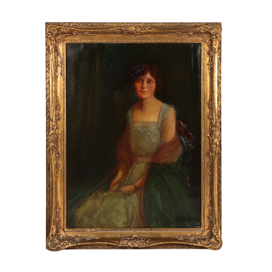 Paul Jones Monumental Oil Portrait "Miss O.", 1921