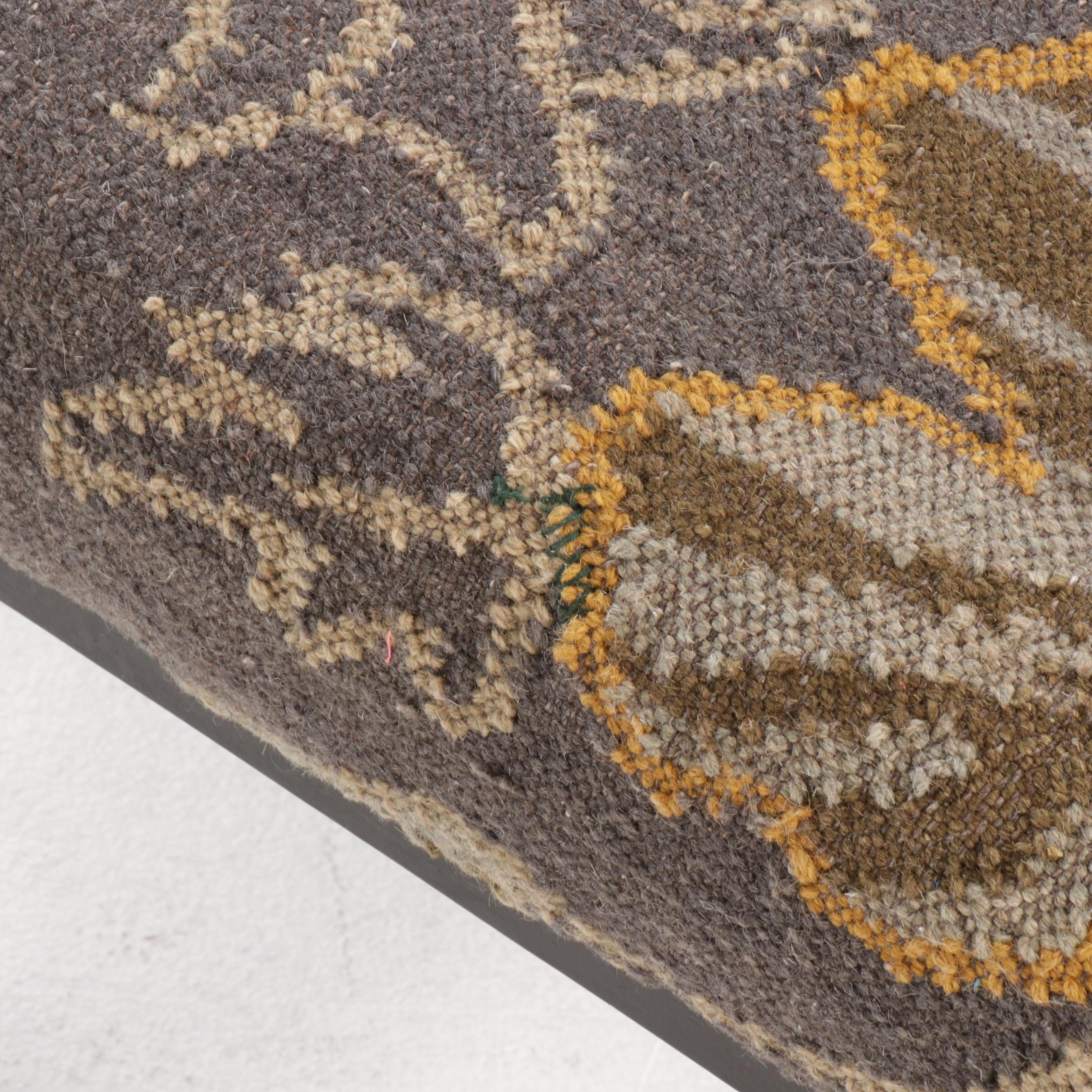 Handwoven "Moon Garden" Slit-Weave Kilim Rug Bench