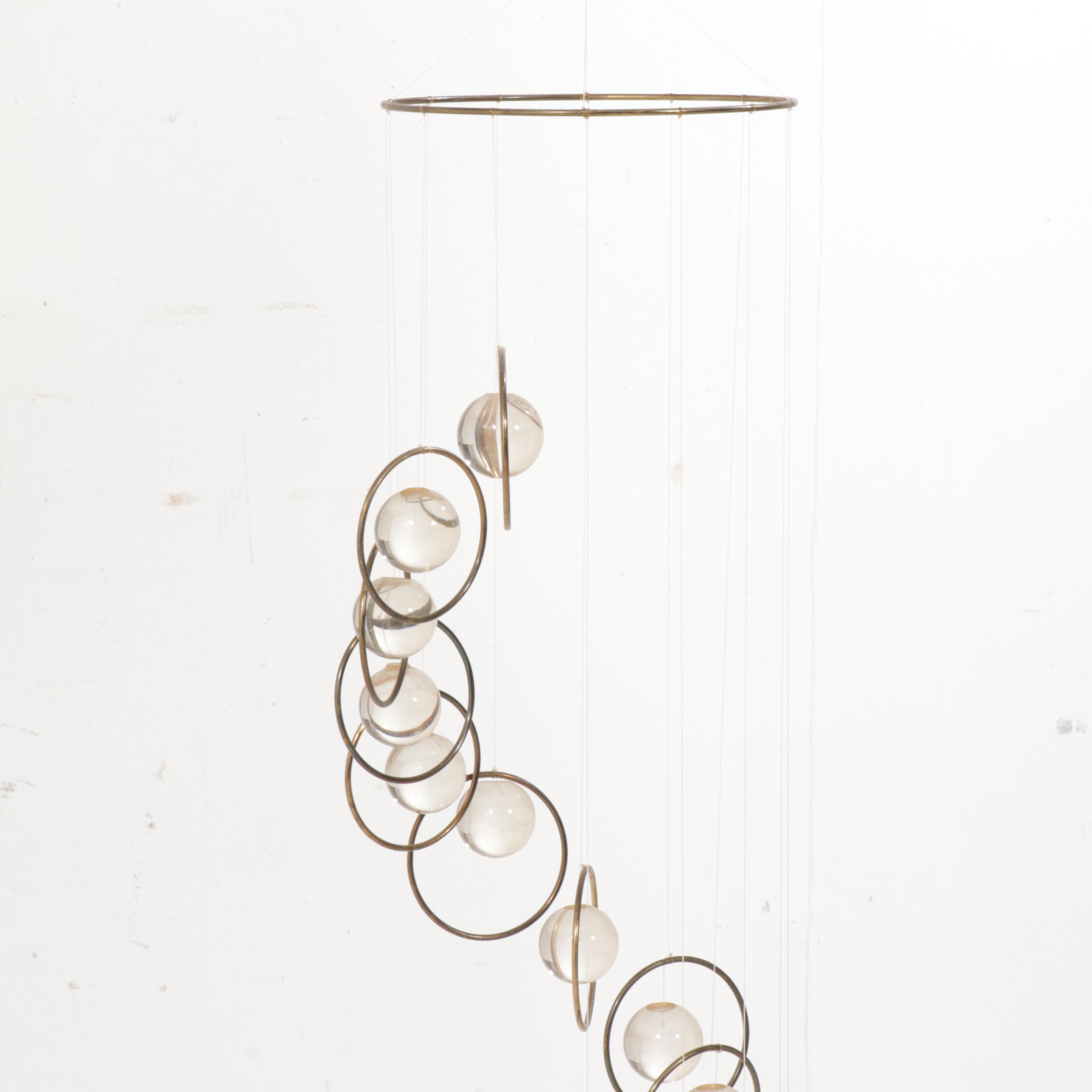 Mid Century Modern Acrylic and Metal Kinetic Mobile, Mid-20th Century