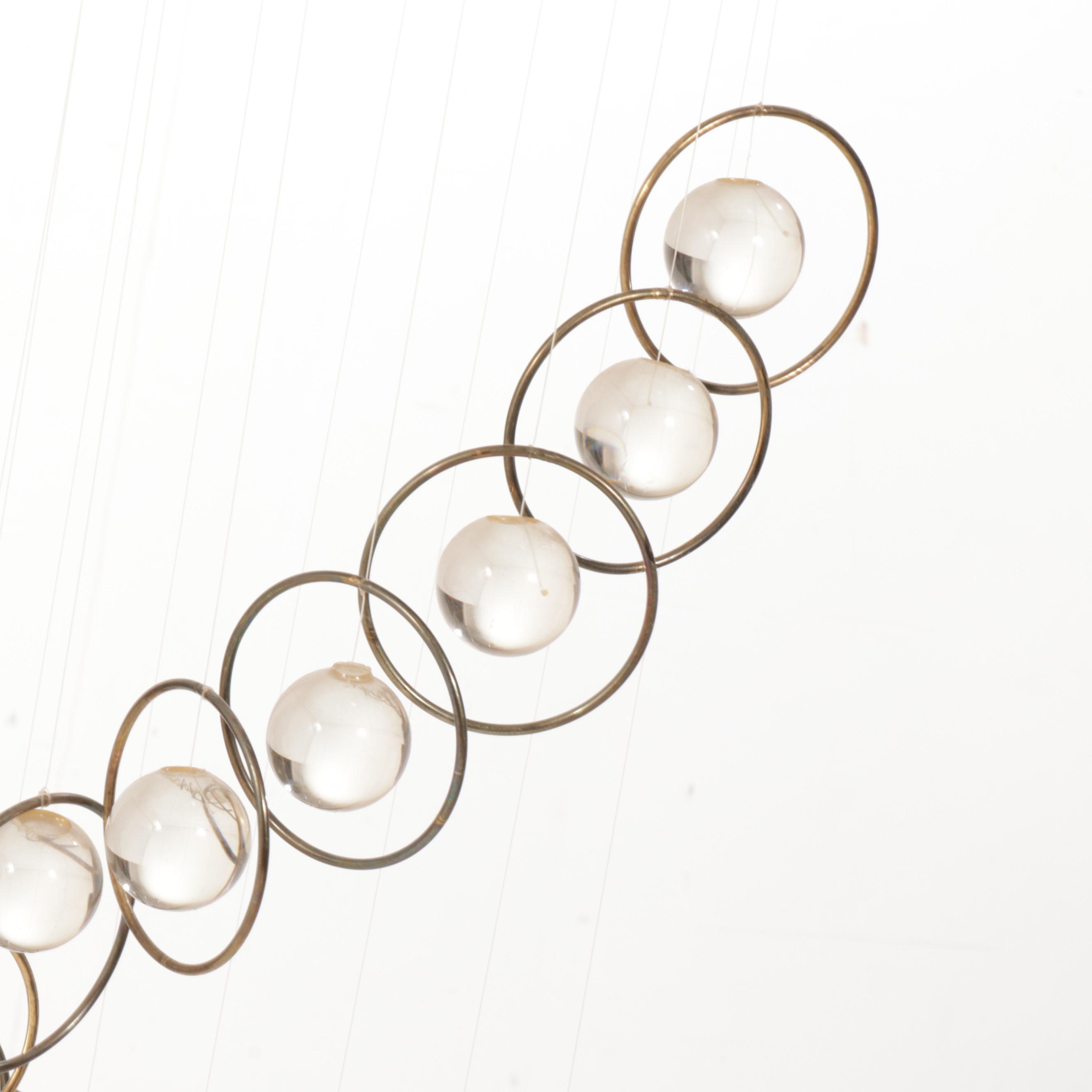 Mid Century Modern Acrylic and Metal Kinetic Mobile, Mid-20th Century