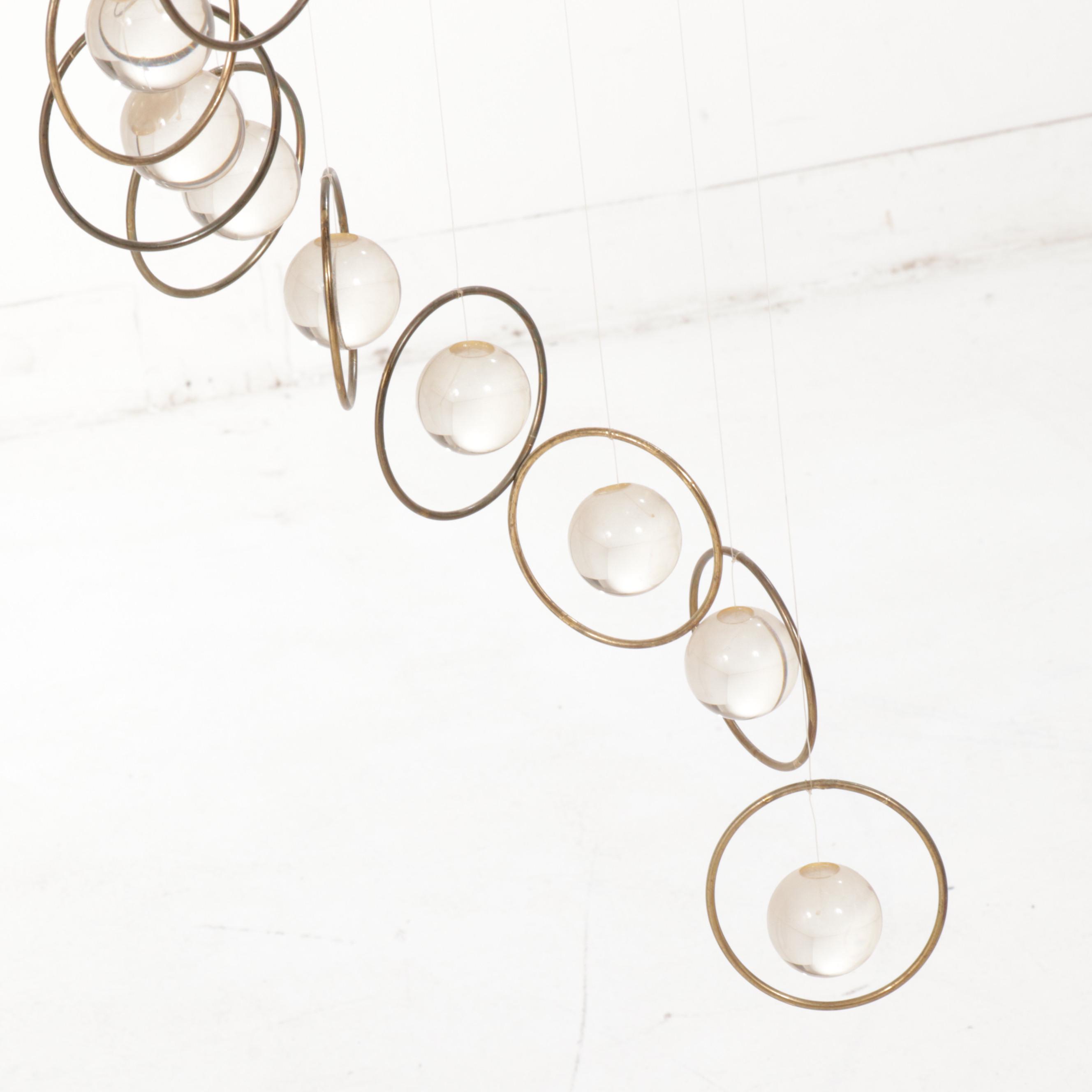 Mid Century Modern Acrylic and Metal Kinetic Mobile, Mid-20th Century