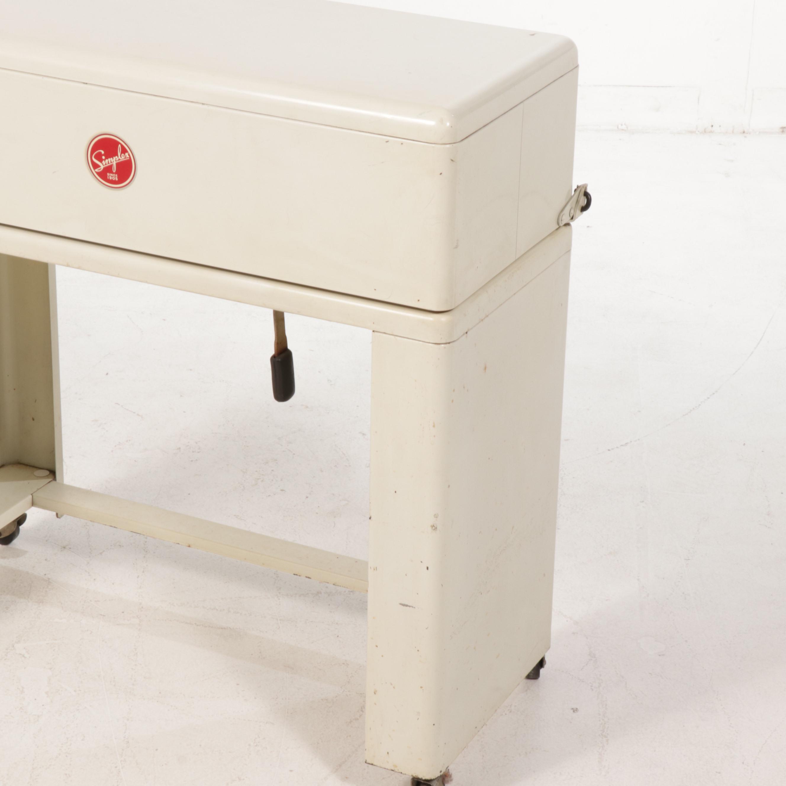 Simplex Enamel Rotary Roller Press Ironing Machine, Mid-Century