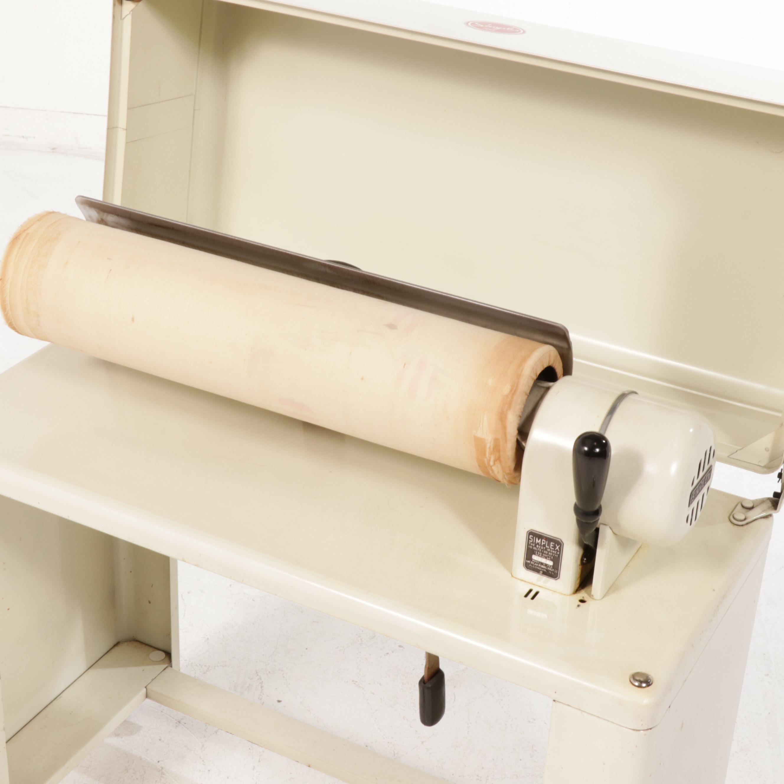 Simplex Enamel Rotary Roller Press Ironing Machine, Mid-Century