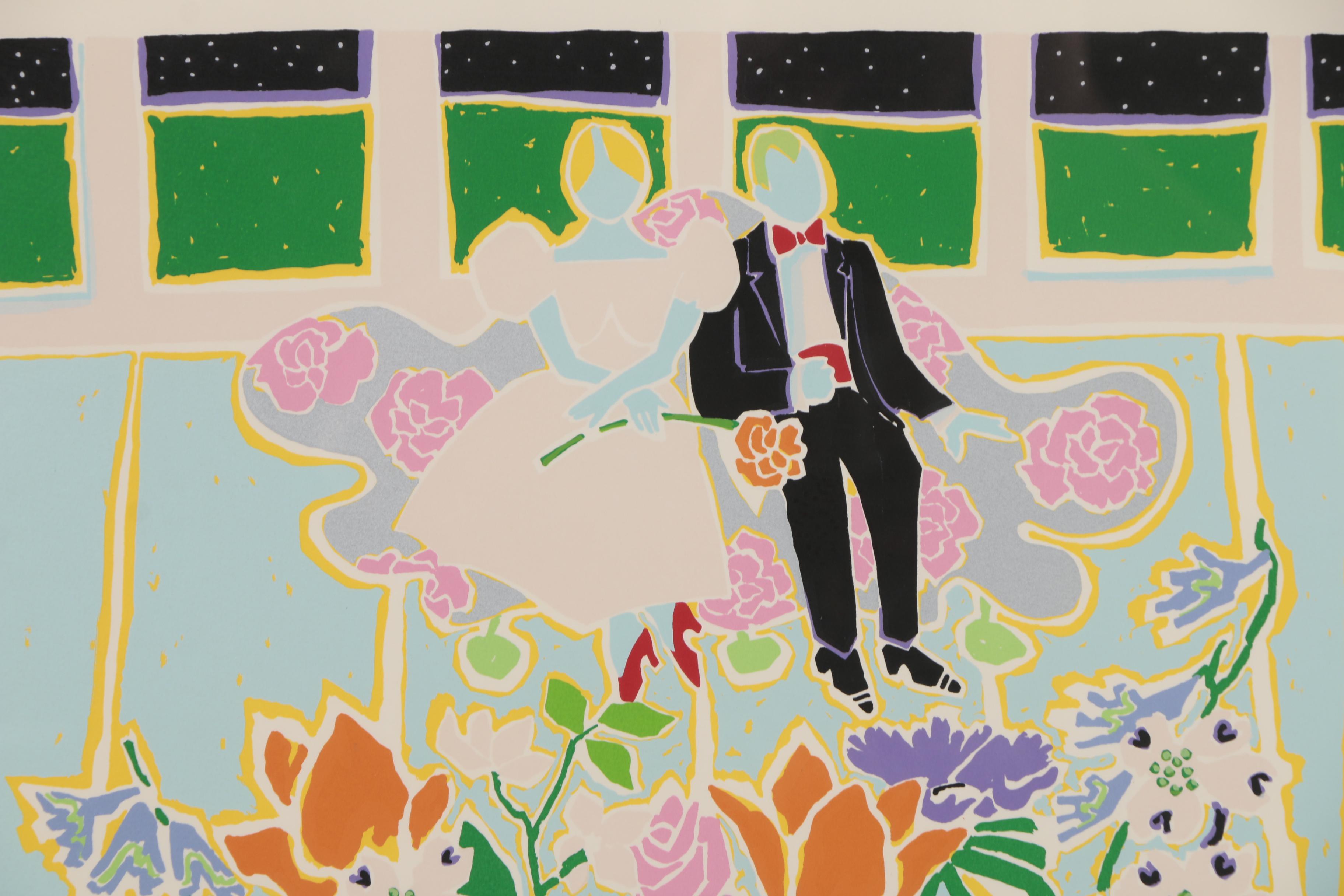 Sara Wellington Dodge Serigraph "Silver Sofa Series: Florabunda"