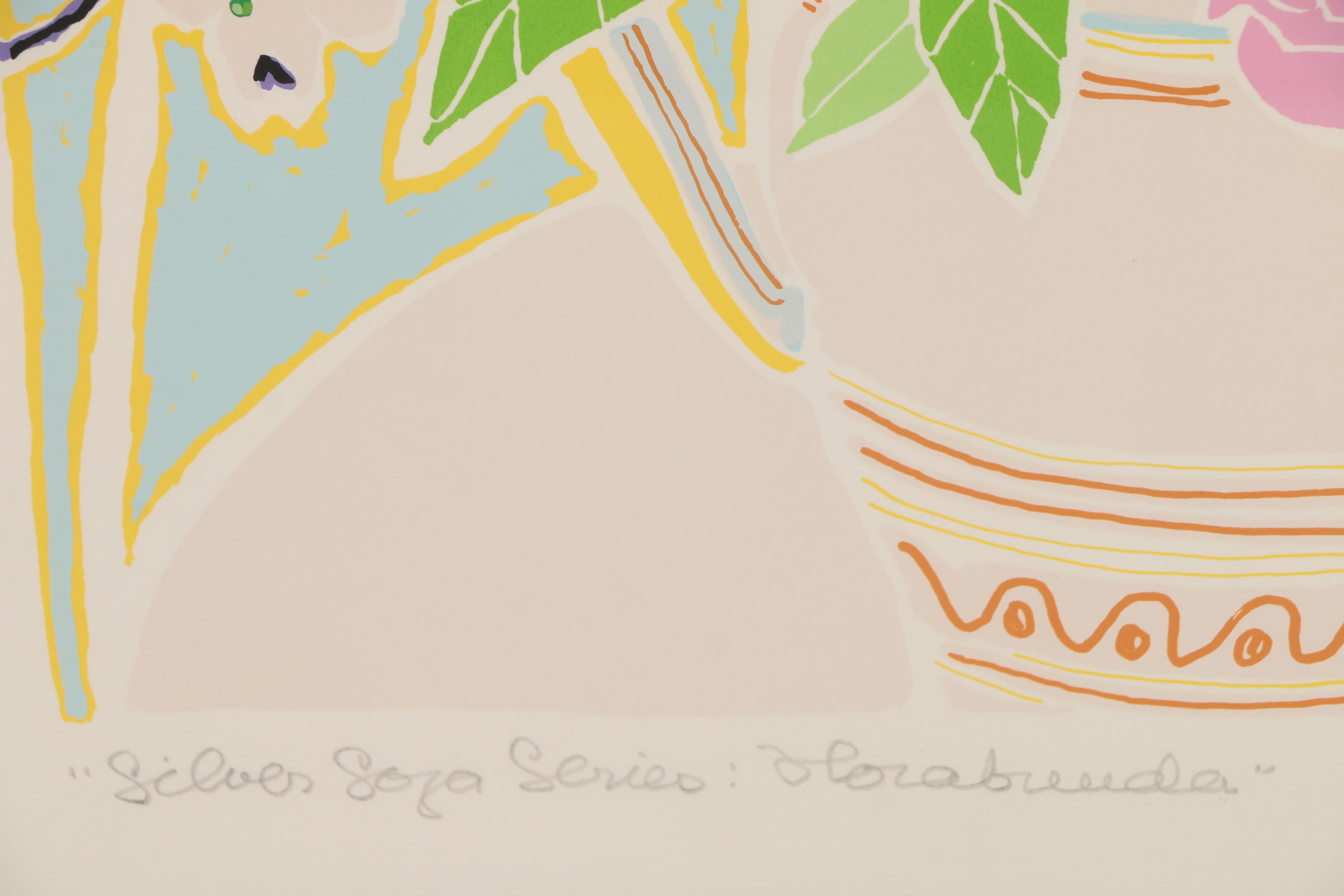 Sara Wellington Dodge Serigraph "Silver Sofa Series: Florabunda"