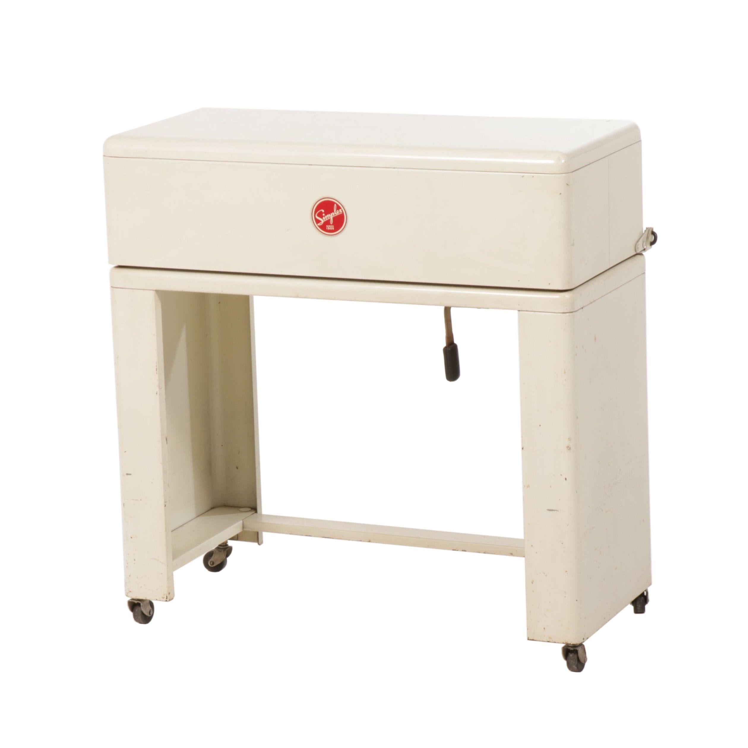 Simplex Enamel Rotary Roller Press Ironing Machine, Mid-Century
