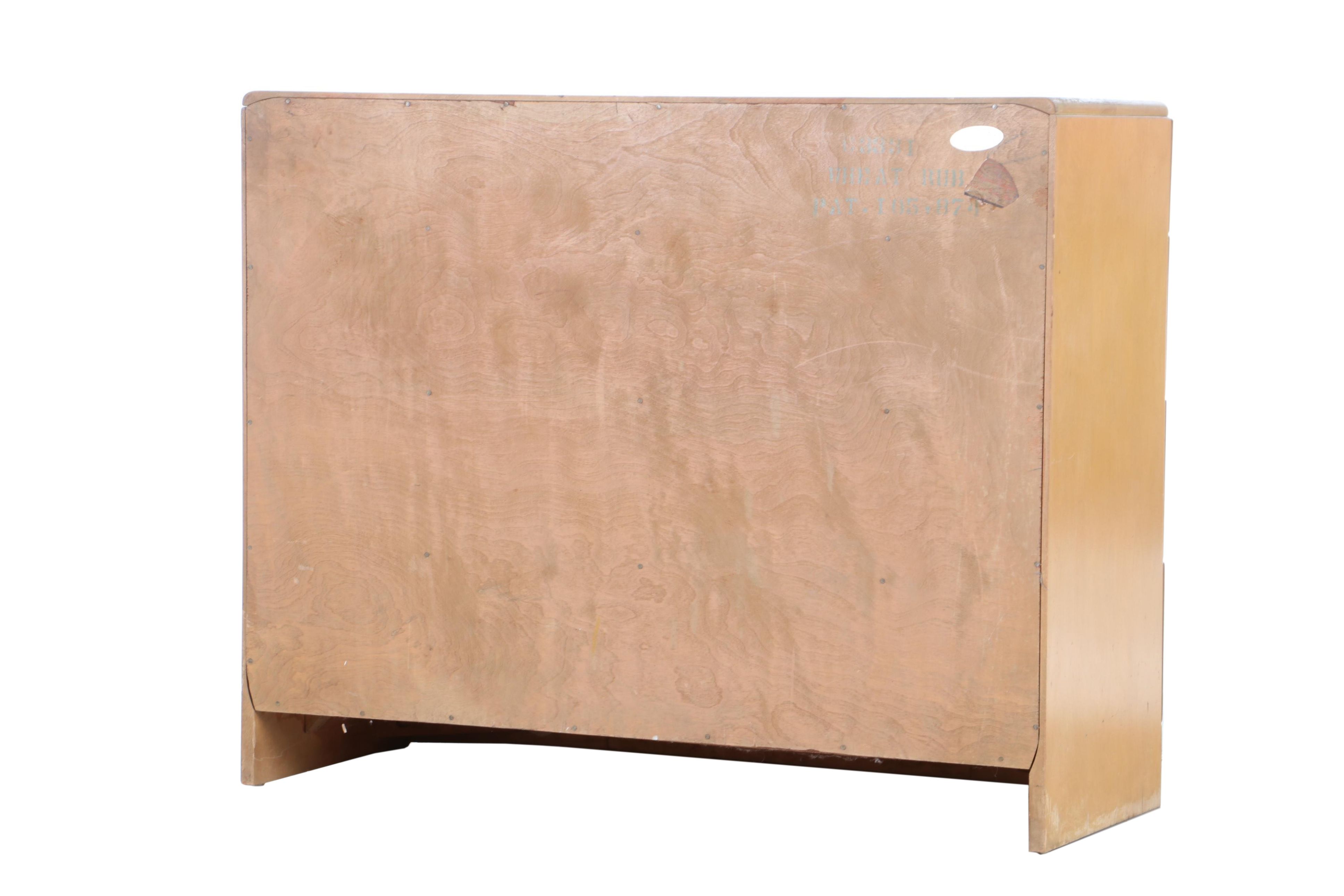 Leo Jiranek for Heywood-Wakefield, Art Deco "Airflow" Chest and Mirror