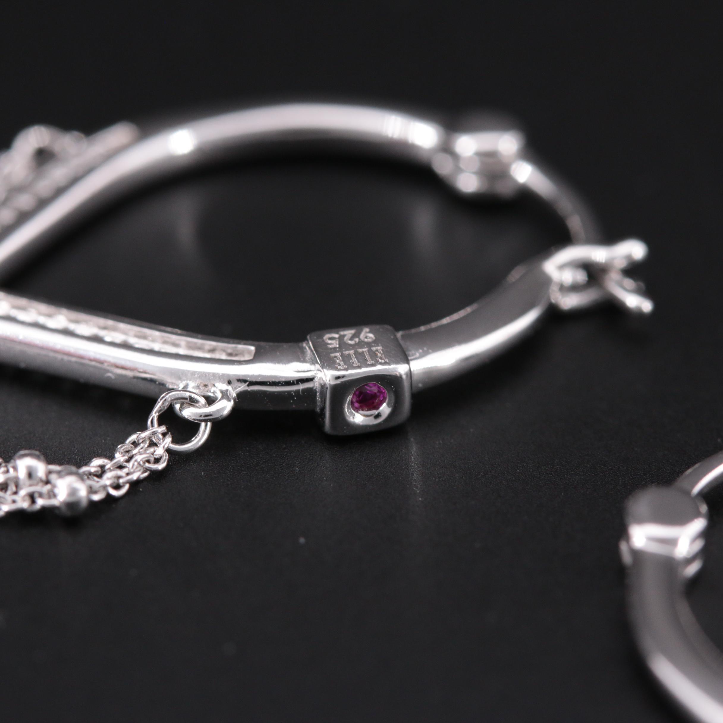 Elle Sterling Cubic Zirconia and Cultured Pearl Hoop Earrings