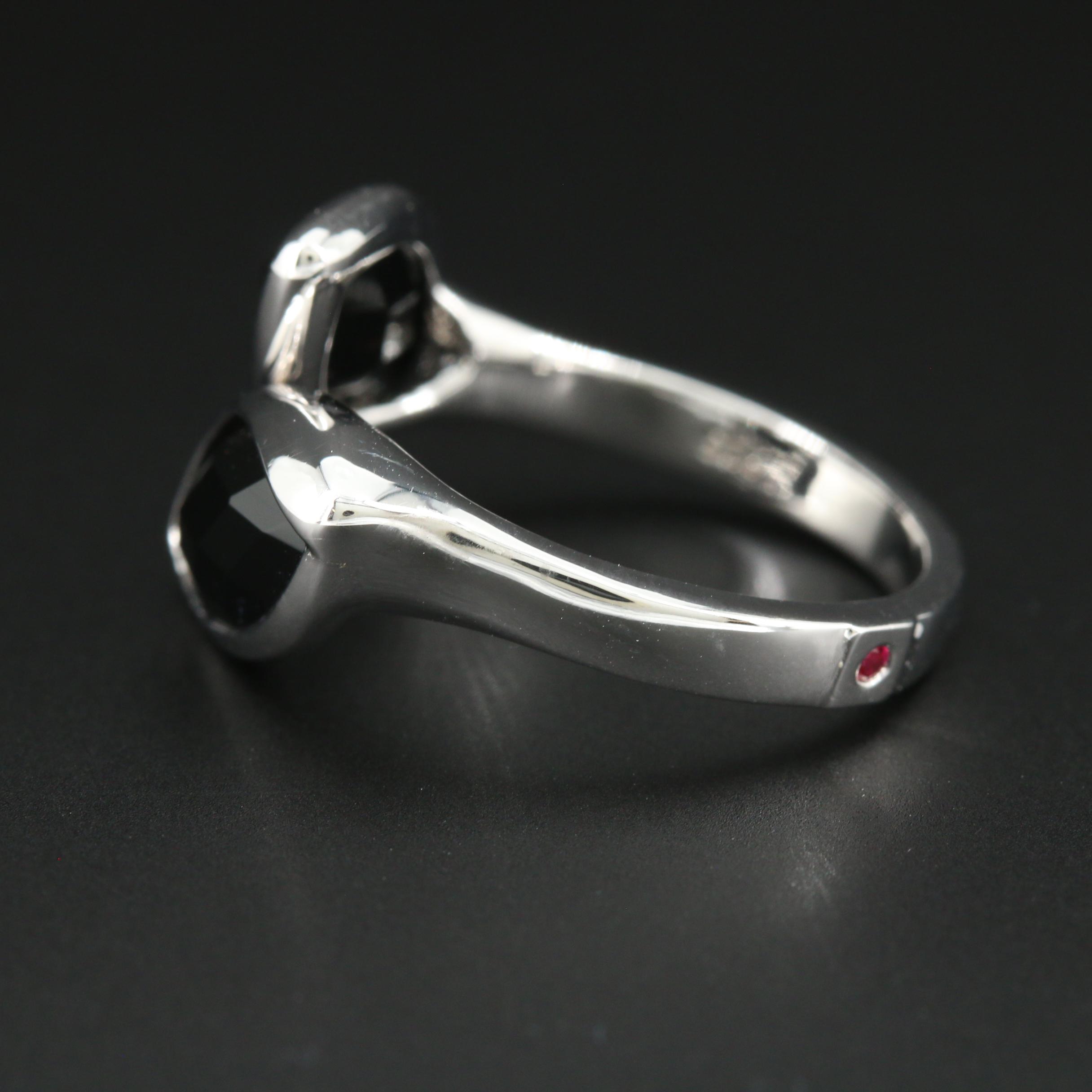 Elle Sterling Silver Black Onyx Bypass Ring