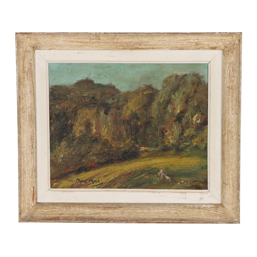 Oskar Moll Landscape Oil Painting