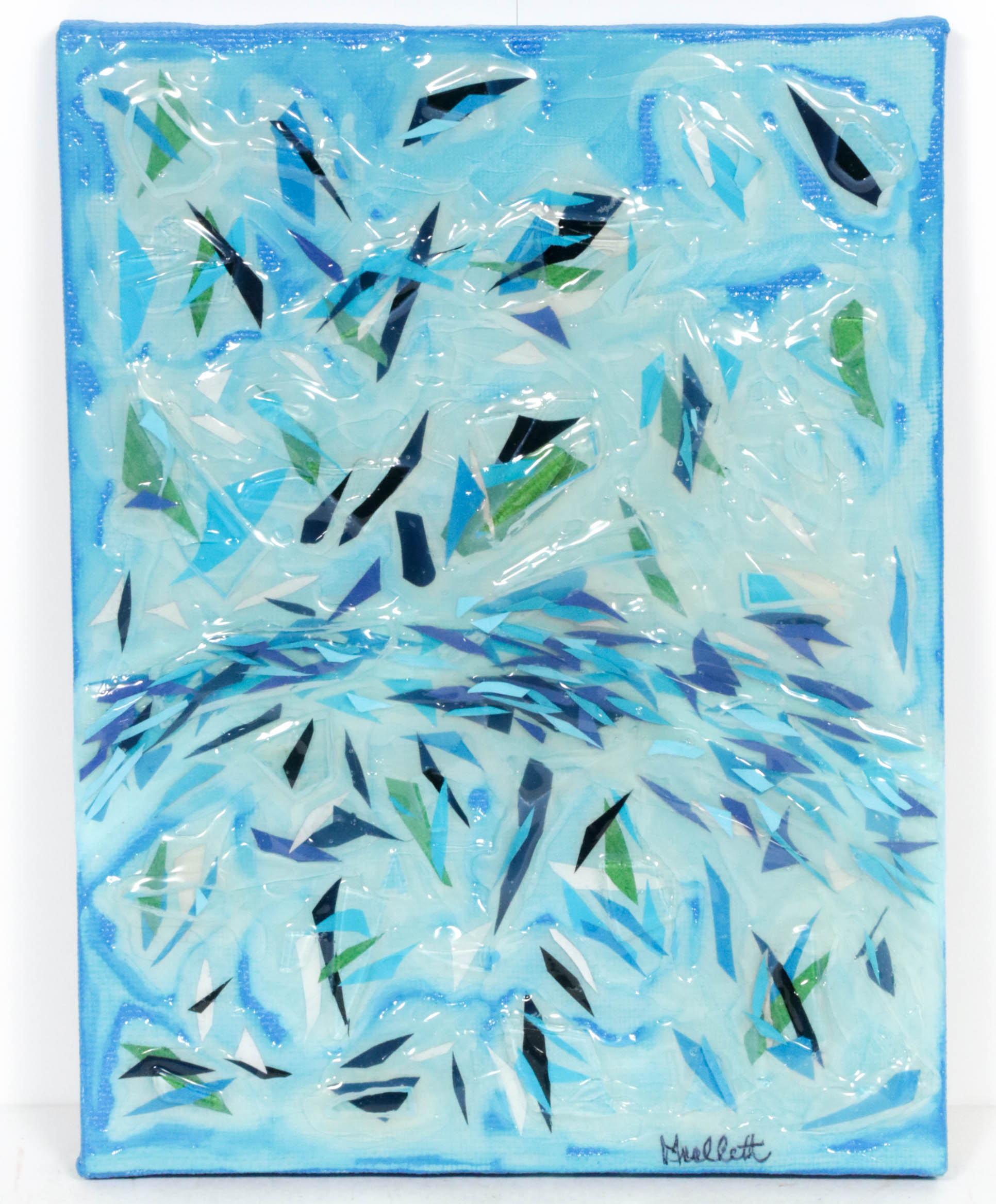 Kimberly Mullet Mixed Media Painting "Undersea: Sapphire Skyway".