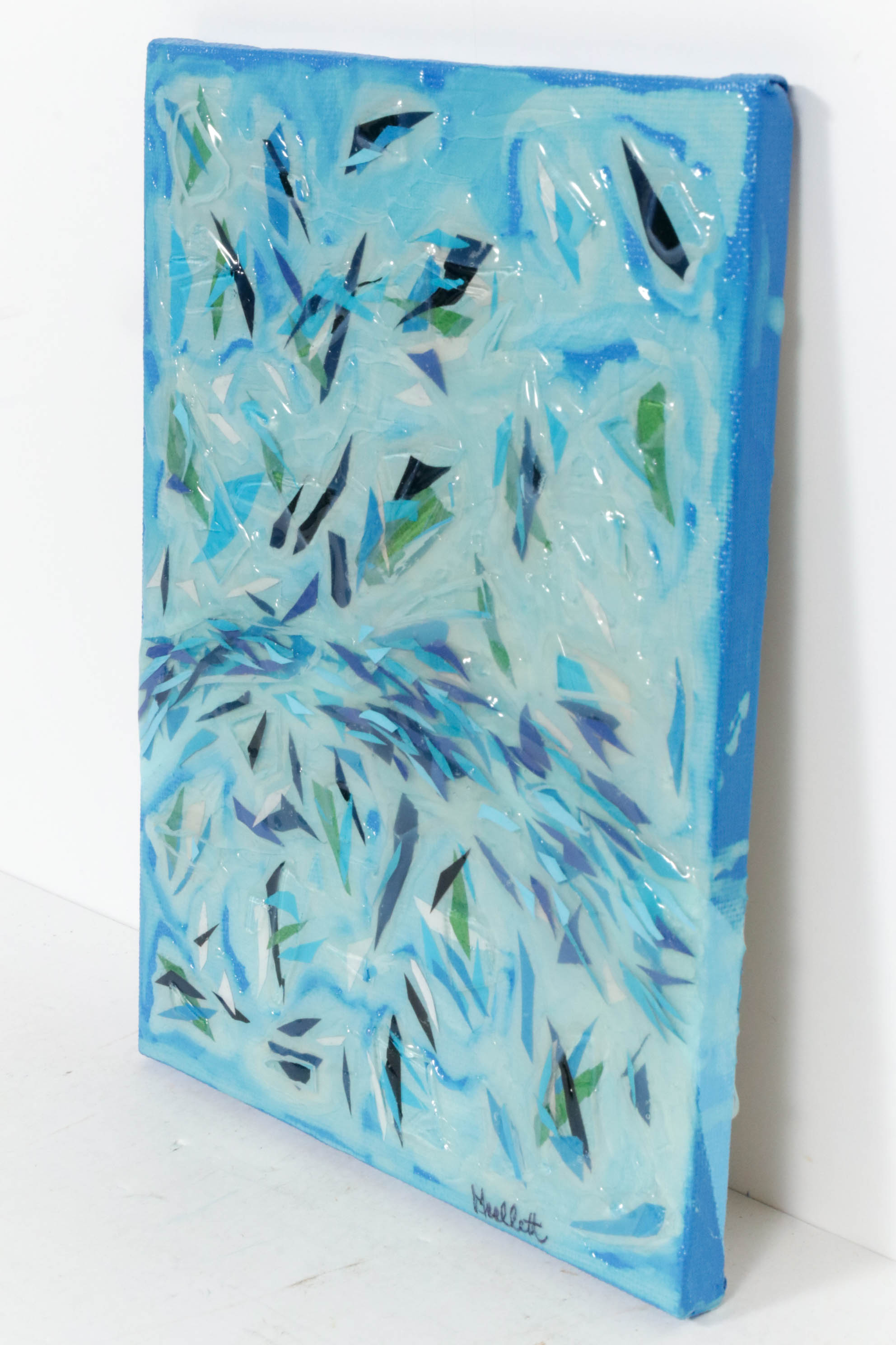 Kimberly Mullet Mixed Media Painting "Undersea: Sapphire Skyway".