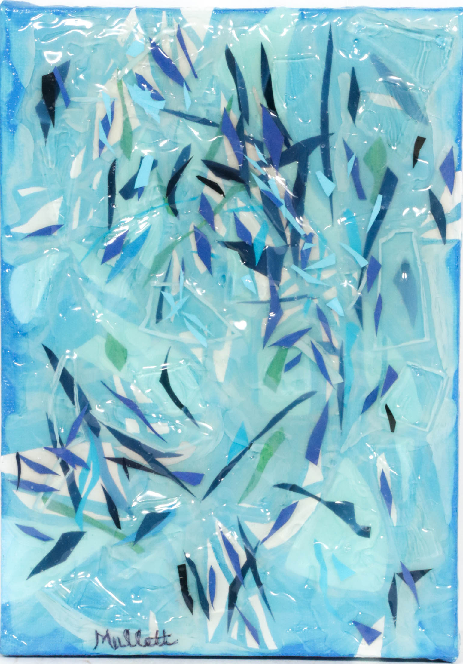 Kimberly Mullet Mixed Media Painting "Undersea: Light Traveling"