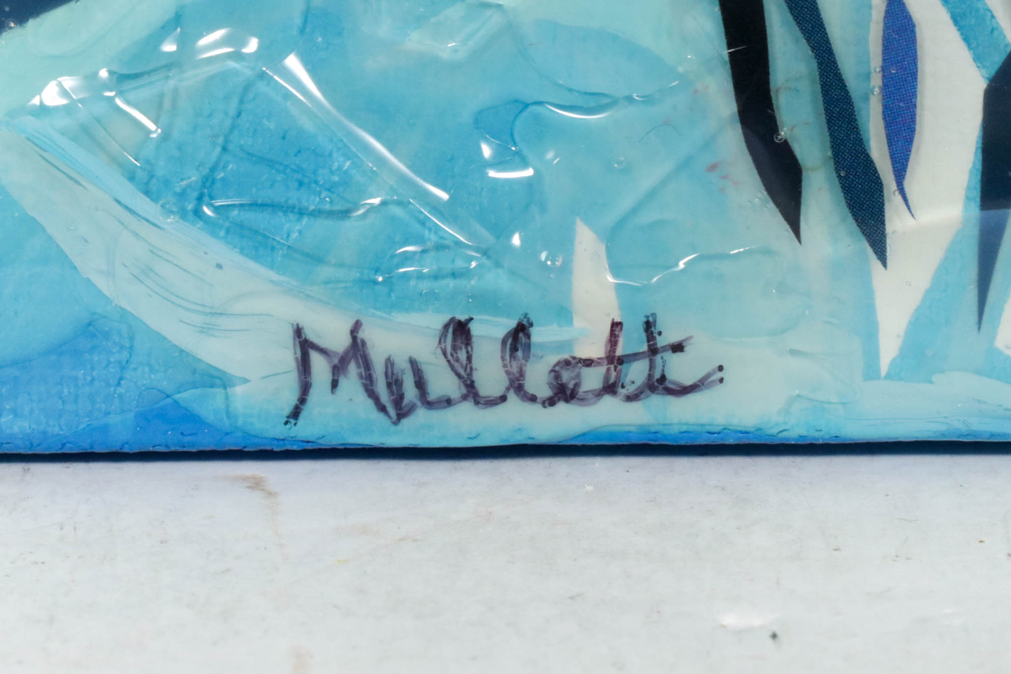 Kimberly Mullet Mixed Media Painting "Undersea: Light Traveling"