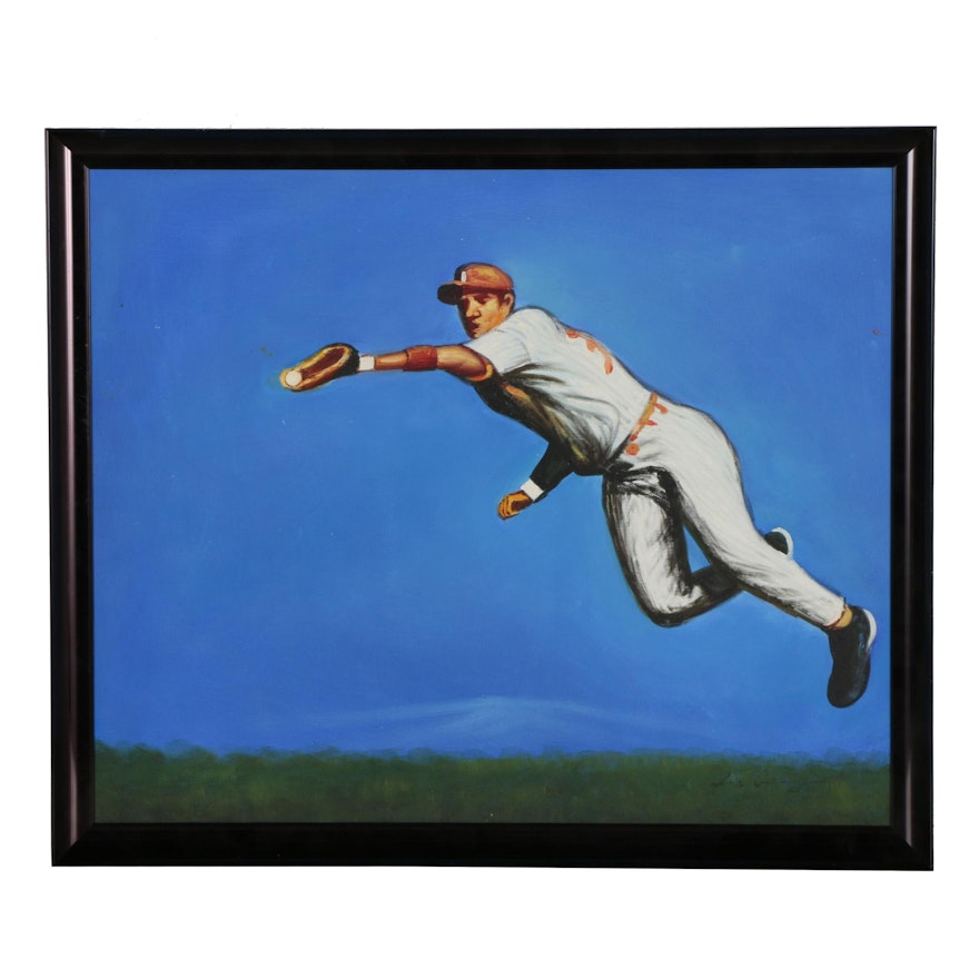 Baseball Player Acrylic Painting