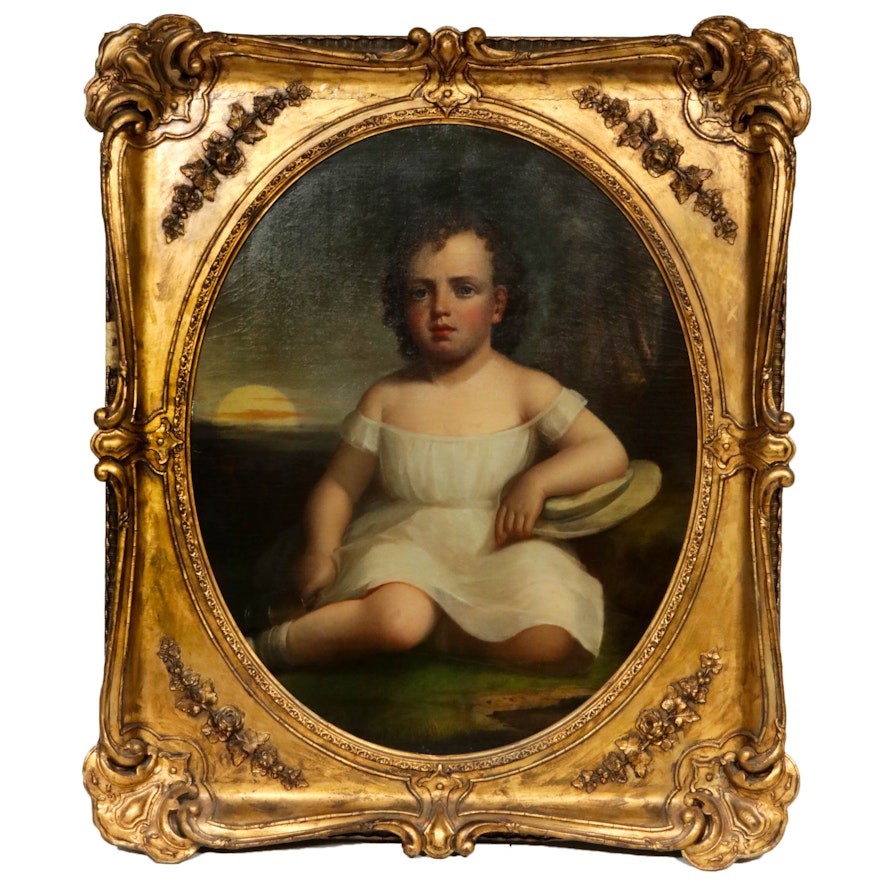 John Insco Williams Child Portrait Oil Painting