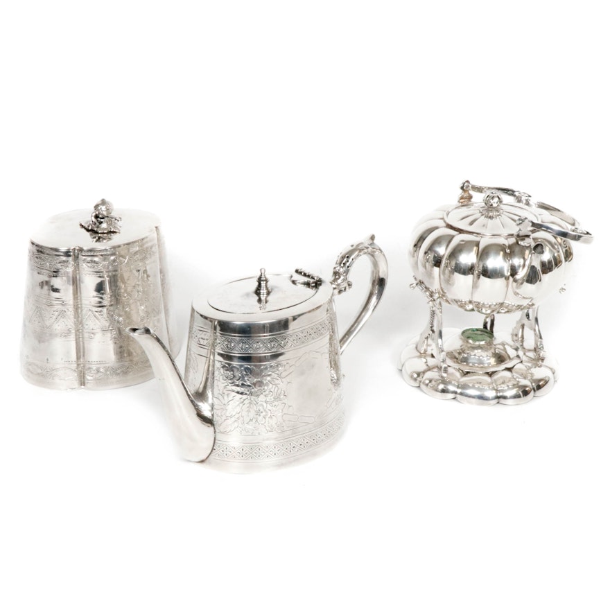 Britanoid Barker Brother's Silver Plate Tea Pot and Other Silver Plate Serveware