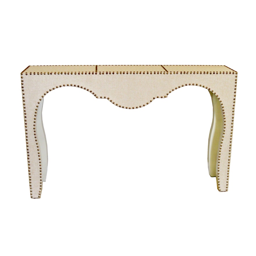 Uttermost "Lucienne" Linen Console Table, Contemporary