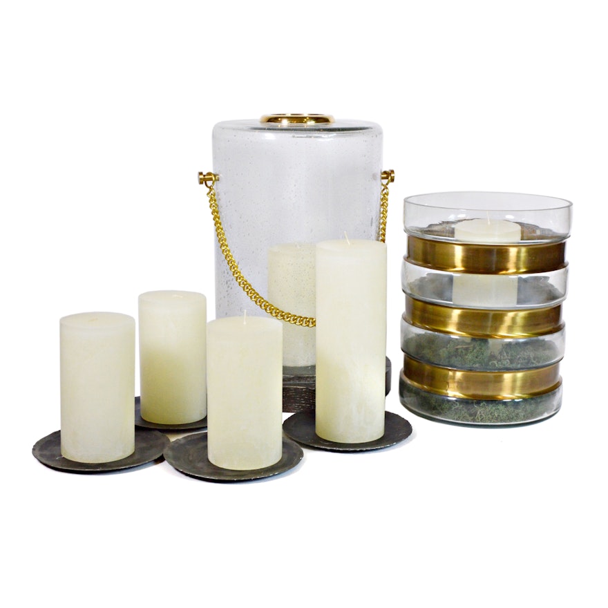 Hurricane Candle Holders and Pillar Candles