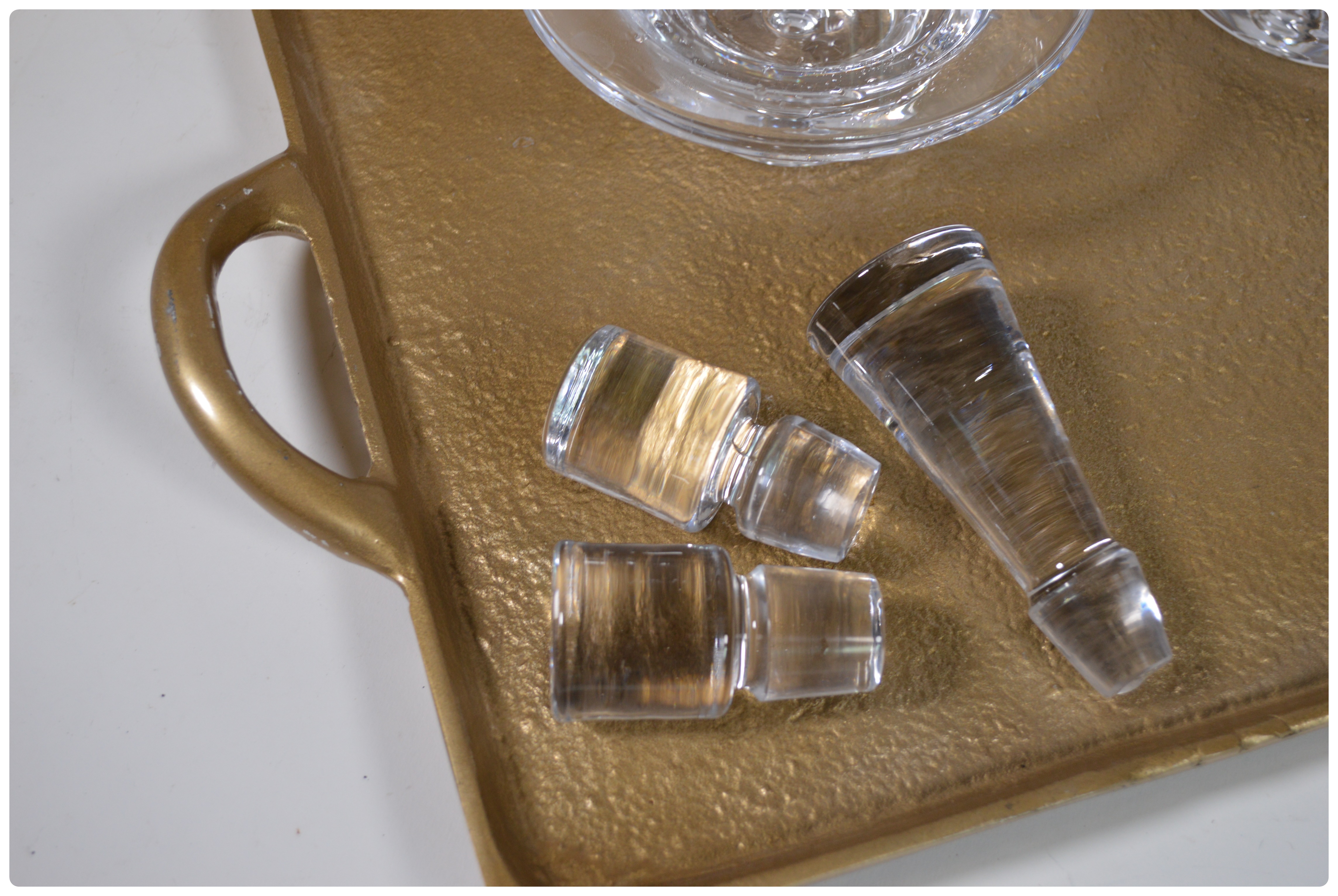 Modern Sculptural Decor and Three Contemporary Blown Glass Decanters