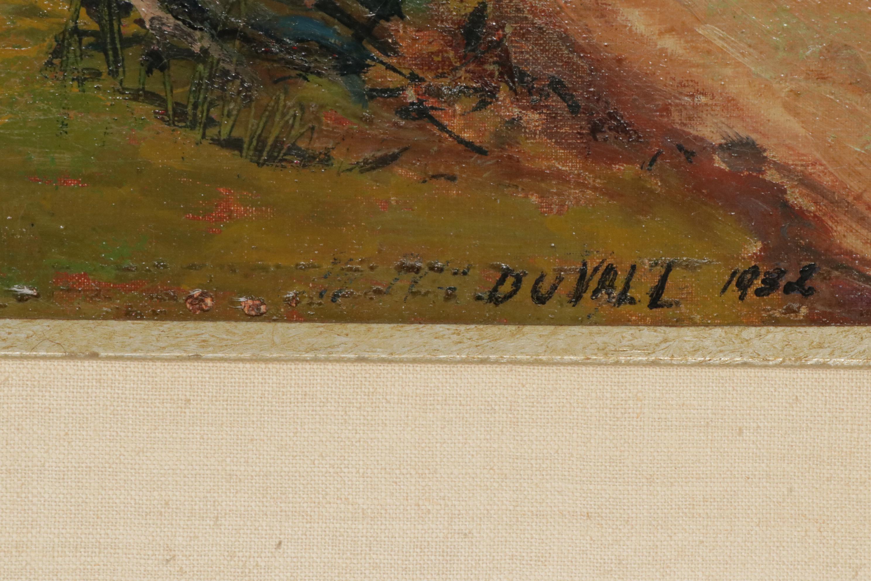 Charles William Duvall Rural Creek Landscape Oil Painting