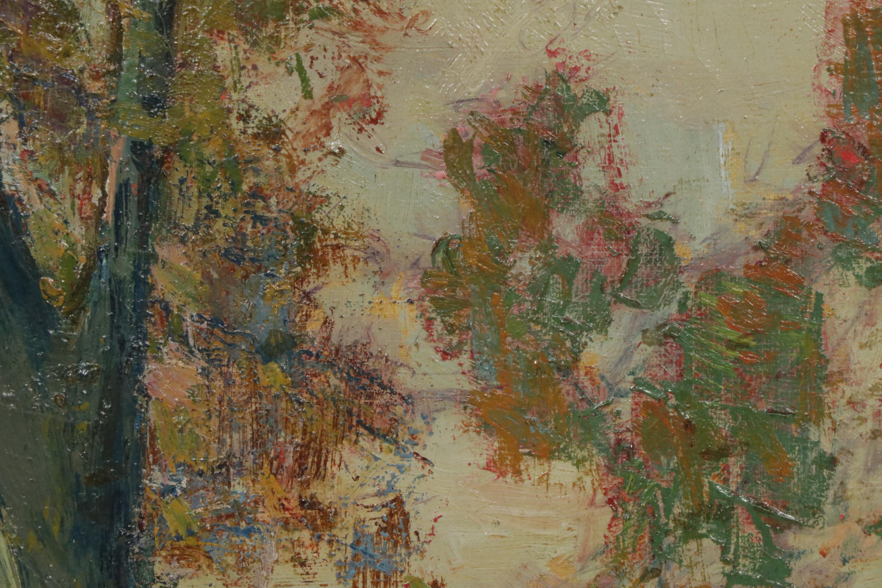 Charles William Duvall Rural Creek Landscape Oil Painting