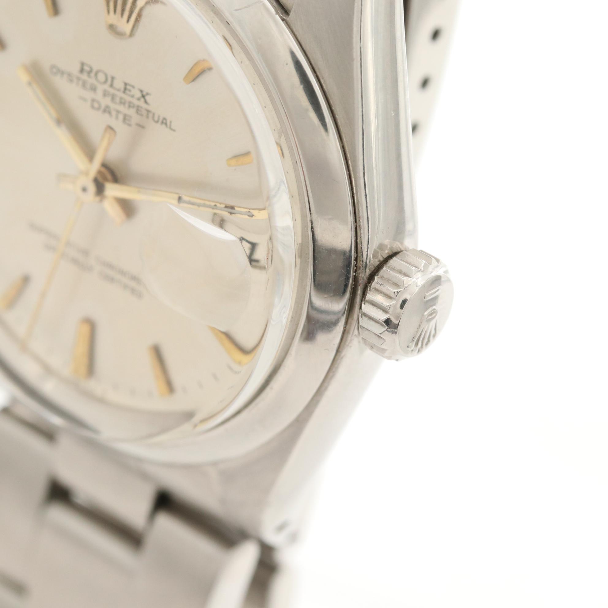 Vintage Rolex Date Stainless Steel Watch, 1968