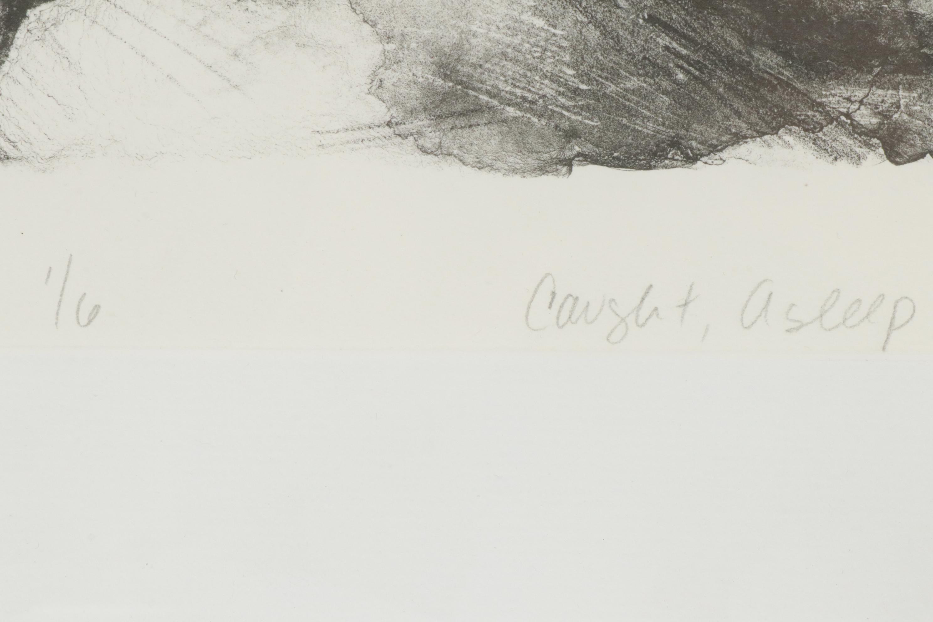 Mary Fortuna Lithograph "Caught, Asleep"