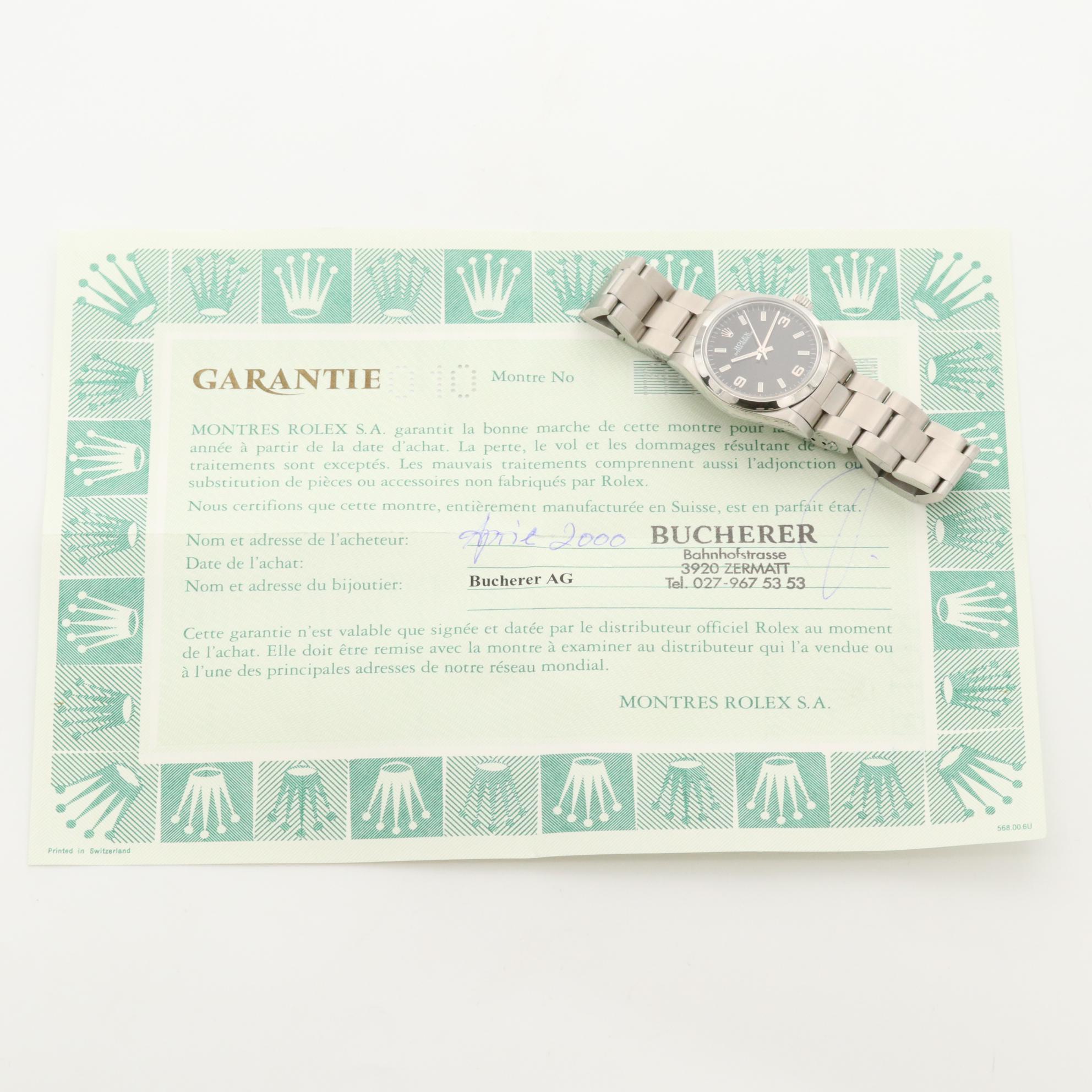 Rolex Oyster Perpetual Stainless Steel Watch, 1999