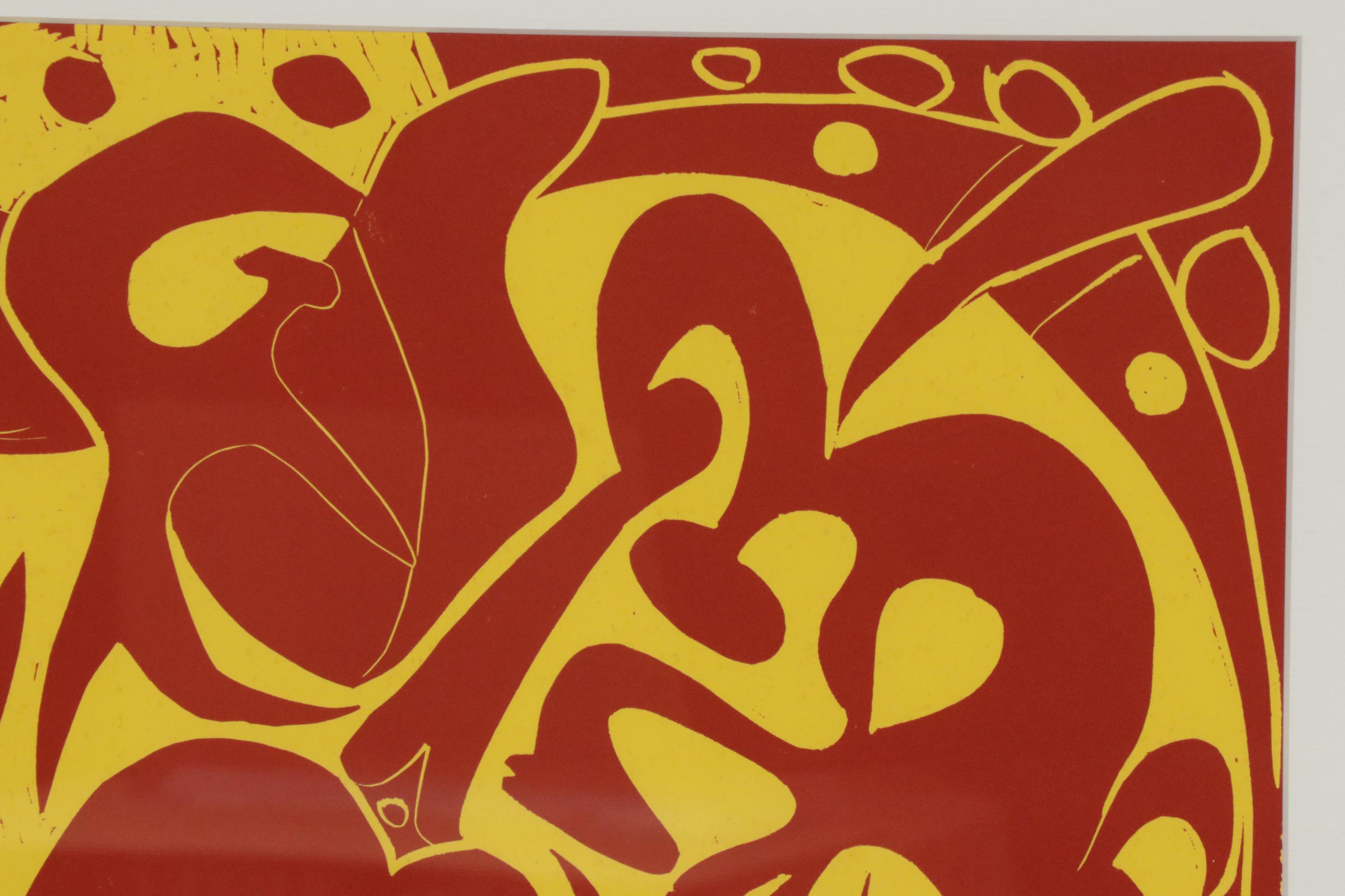 Pablo Picasso Linoleum Cut "Picador Goading Bull with Matador"