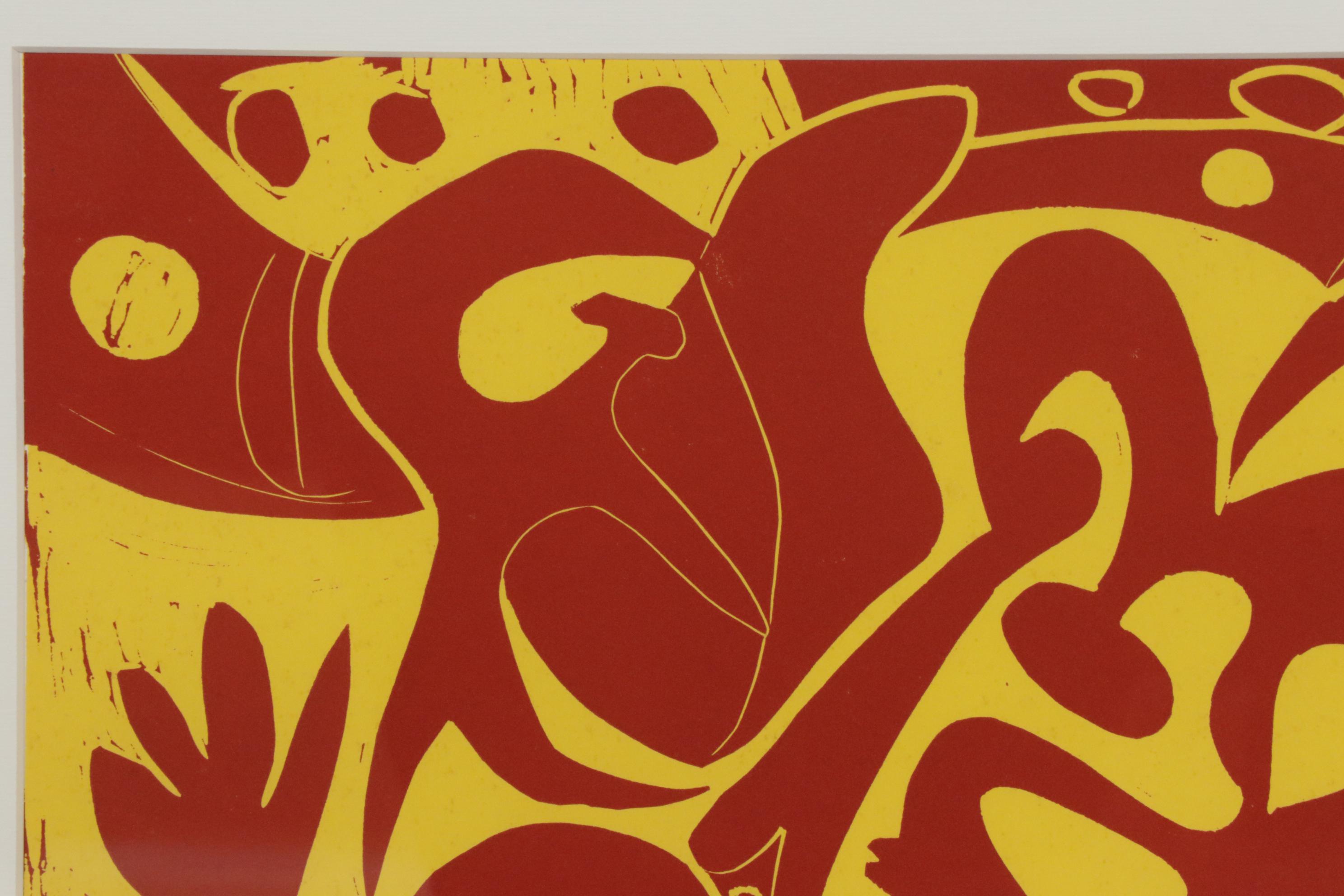 Pablo Picasso Linoleum Cut "Picador Goading Bull with Matador"