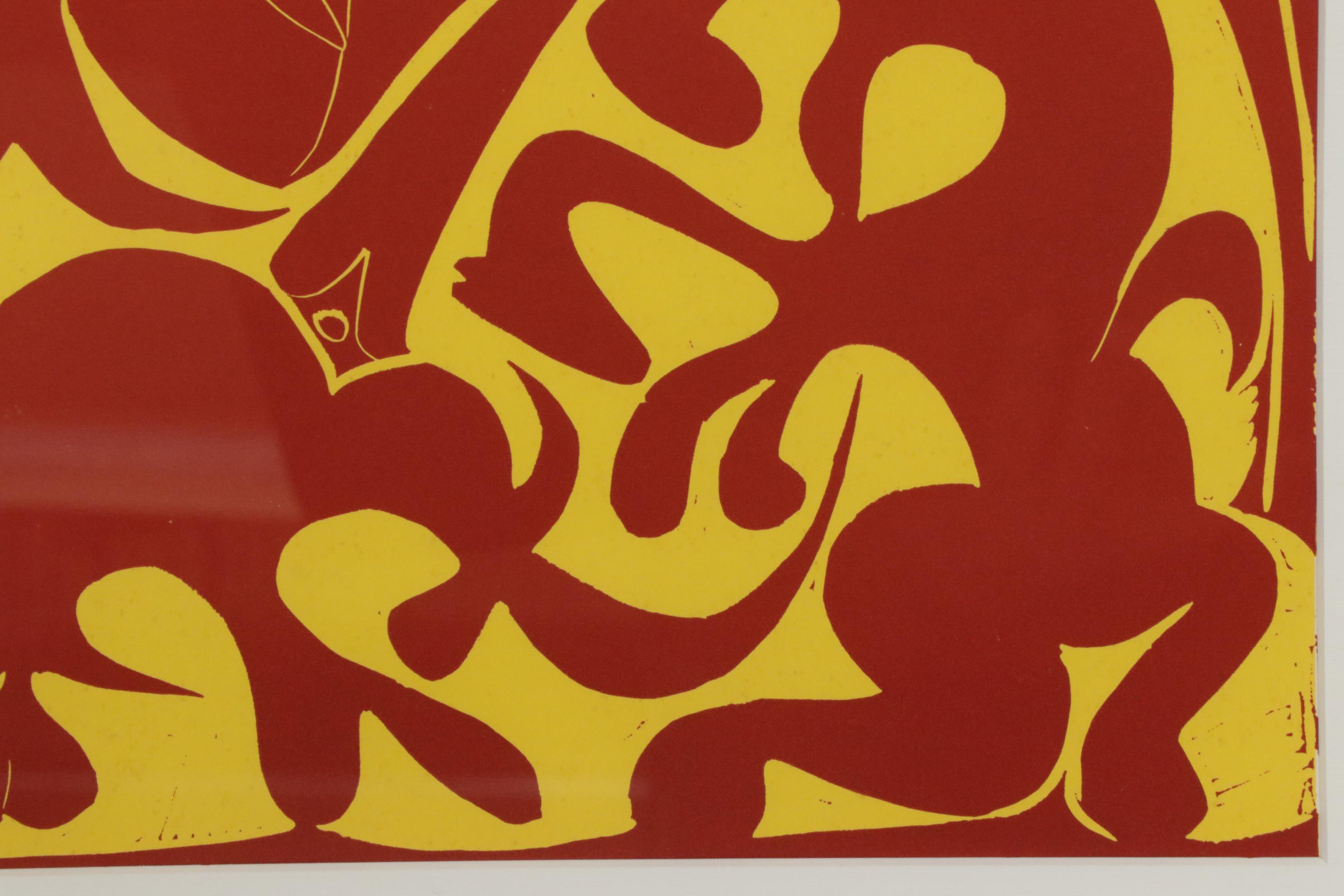 Pablo Picasso Linoleum Cut "Picador Goading Bull with Matador"