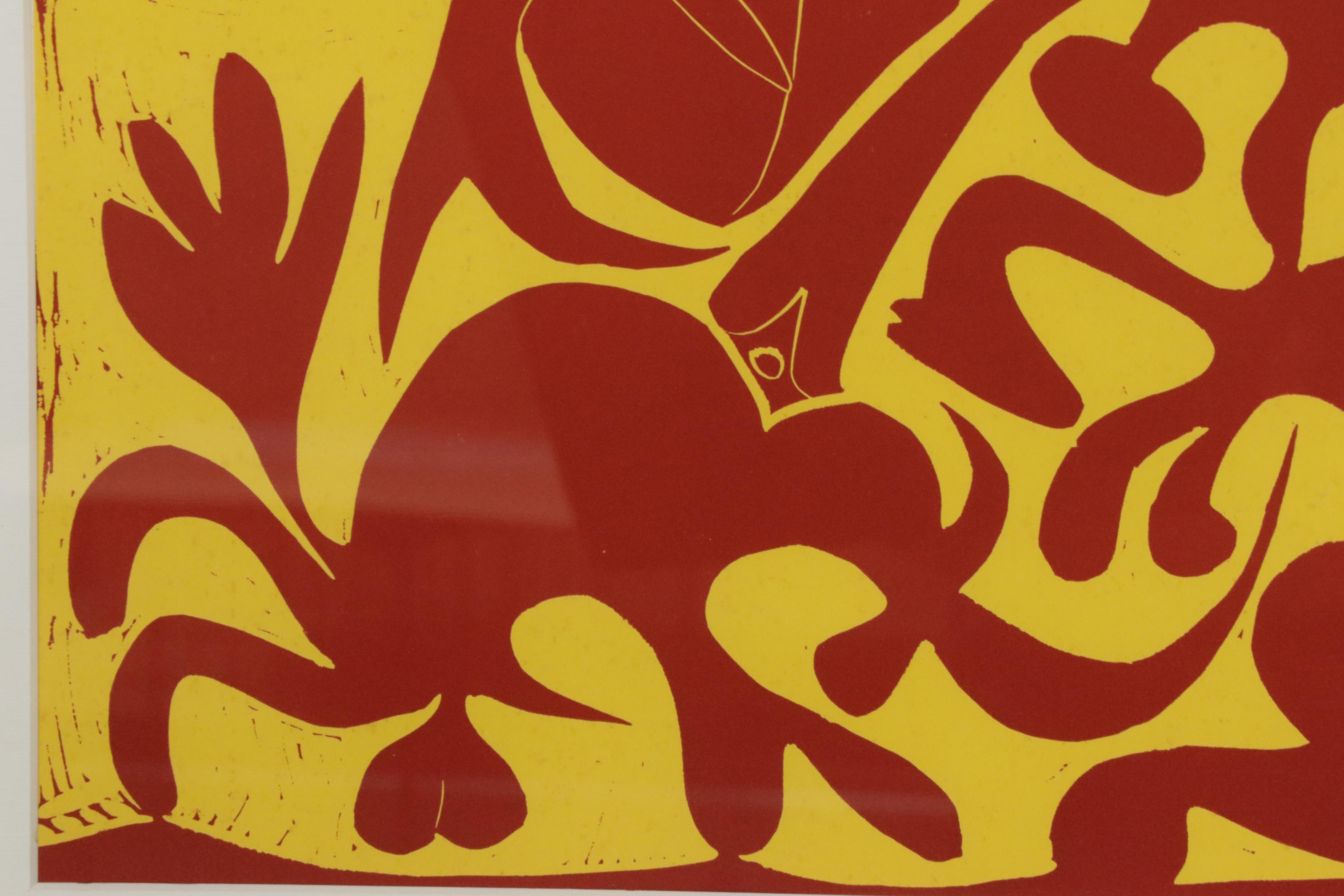 Pablo Picasso Linoleum Cut "Picador Goading Bull with Matador"