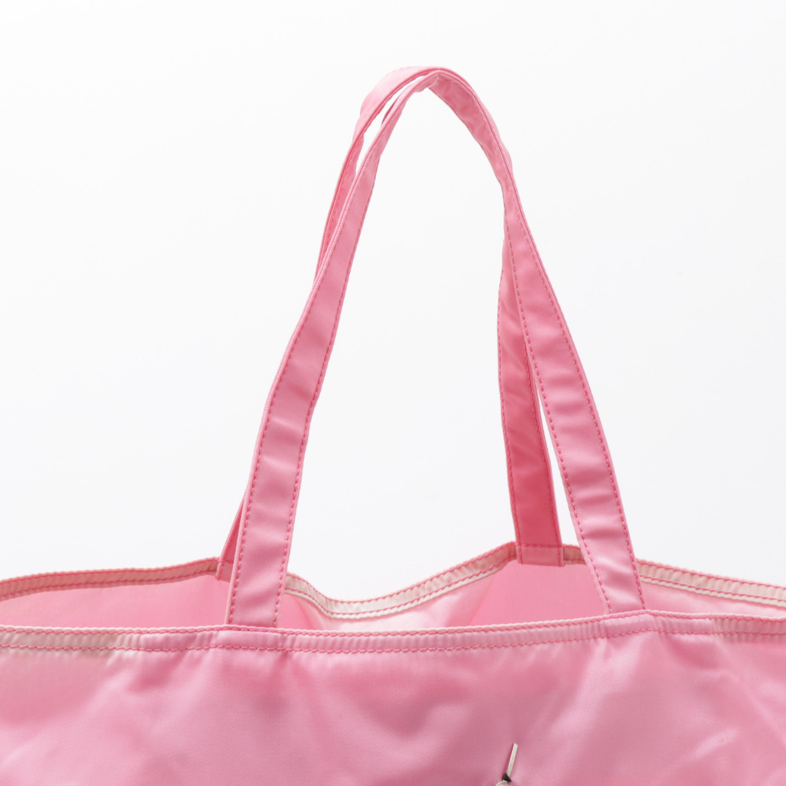 Prada Begonia Pink Tessuto Nylon Robot Shopping Tote Bag