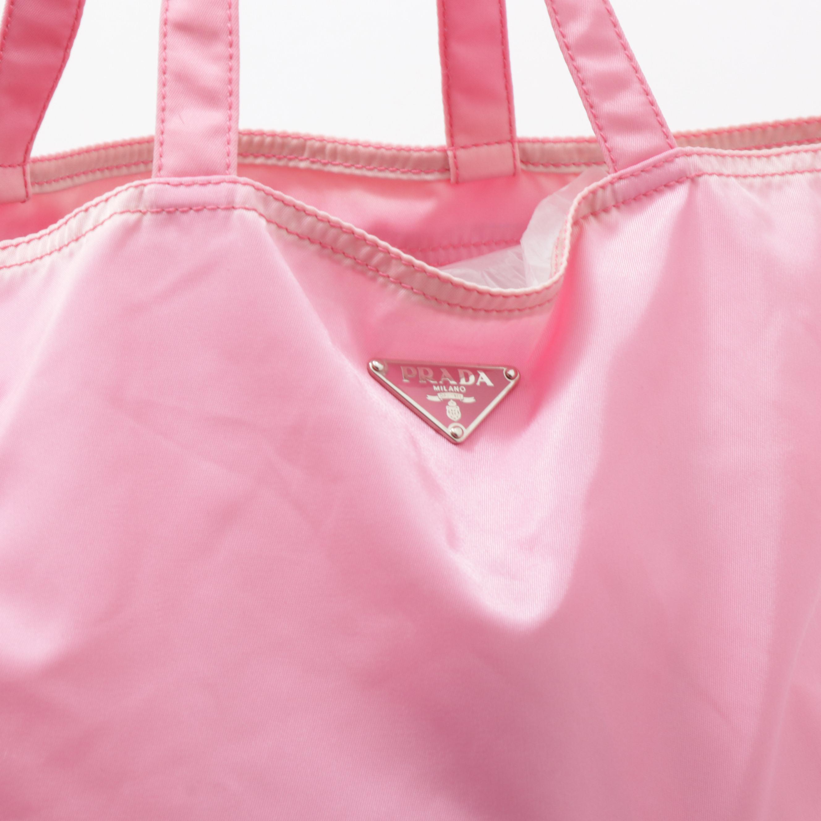 Prada Begonia Pink Tessuto Nylon Robot Shopping Tote Bag