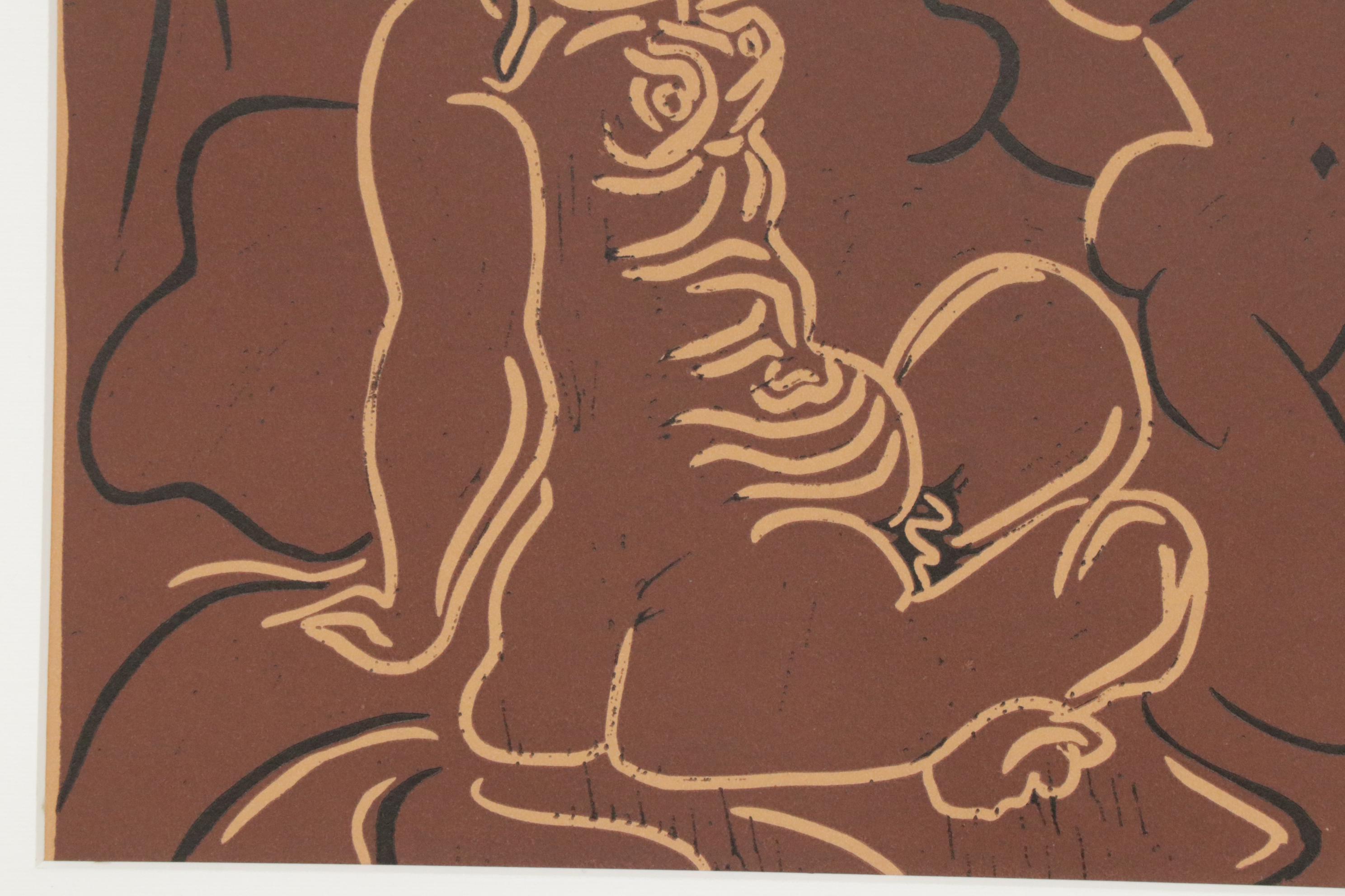 Pablo Picasso Linoleum Cut "Three Women"