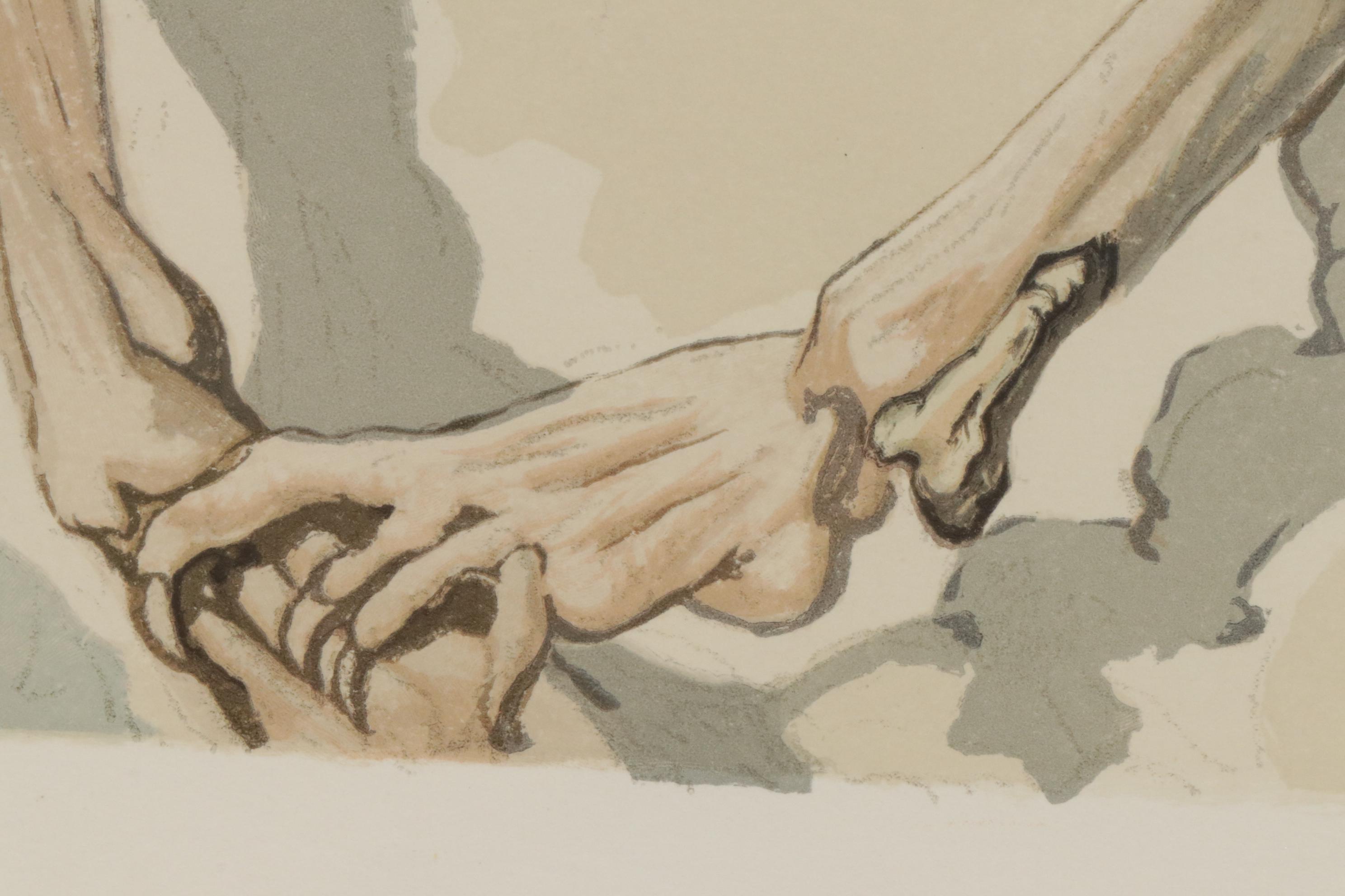 Salvador Dalí Wood Engraving "Purgatory Canto 1: The Fallen Angel"