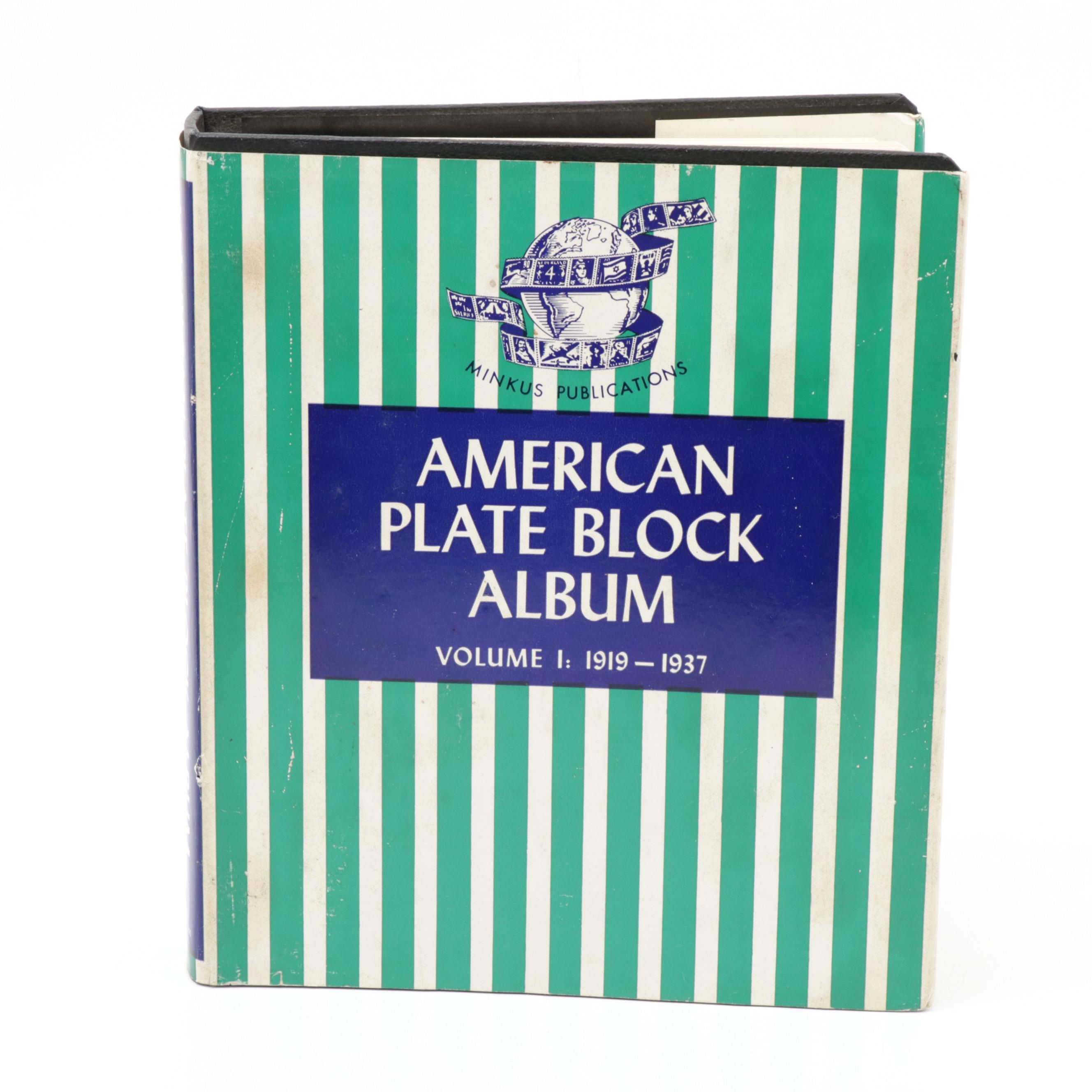 American Plate Block Album Volume I 1919-1937, Stamp Collection