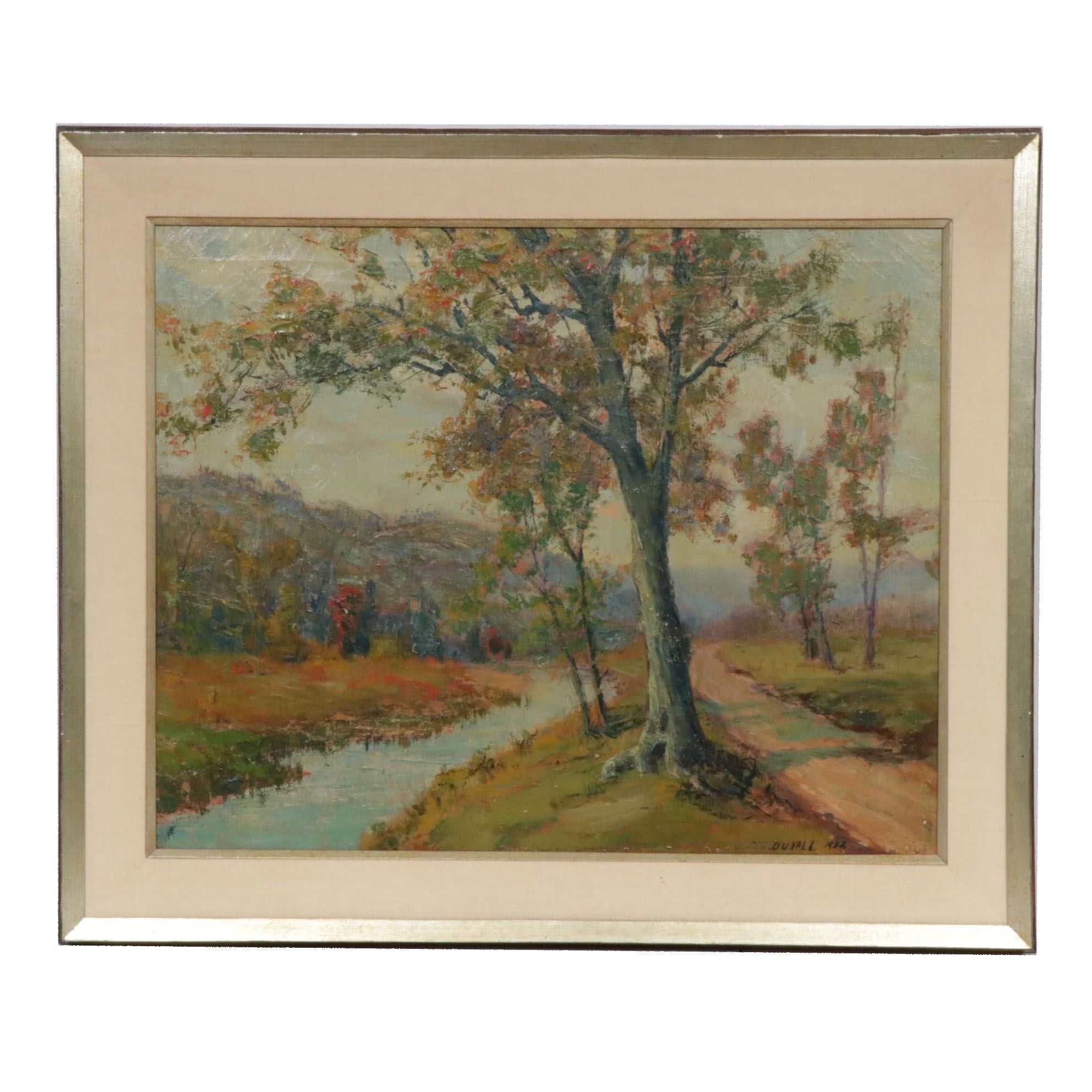 Charles William Duvall Rural Creek Landscape Oil Painting