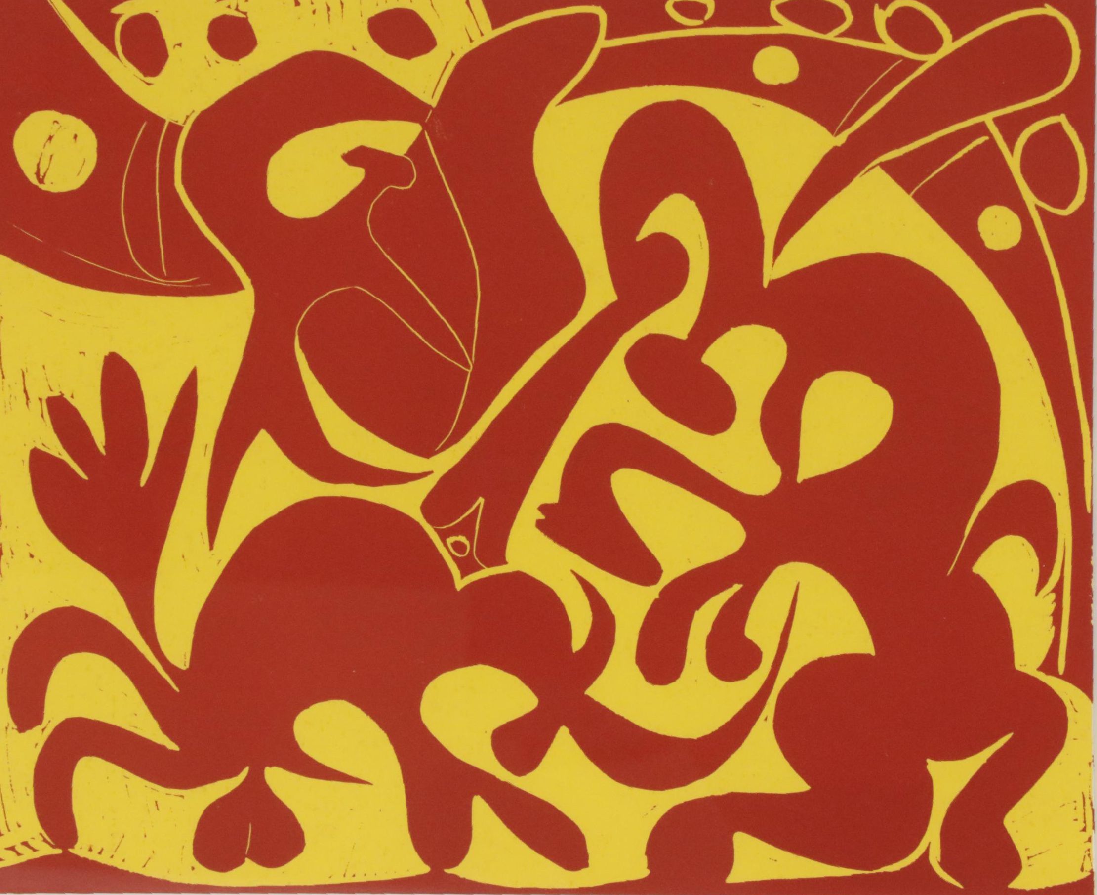Pablo Picasso Linoleum Cut "Picador Goading Bull with Matador"
